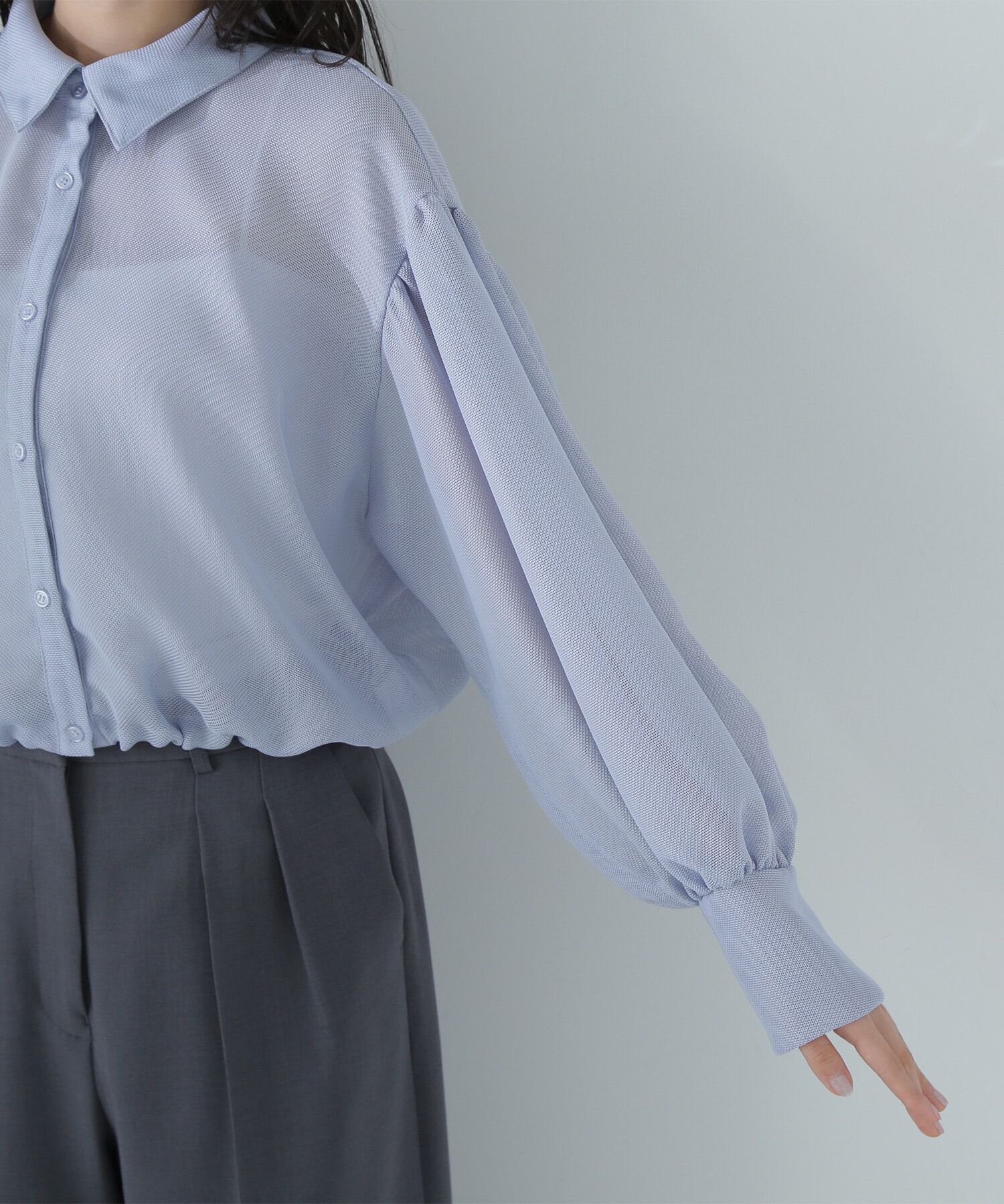  「シャツカラーメッシュブルゾン」|ブルゾン・スタジャン|