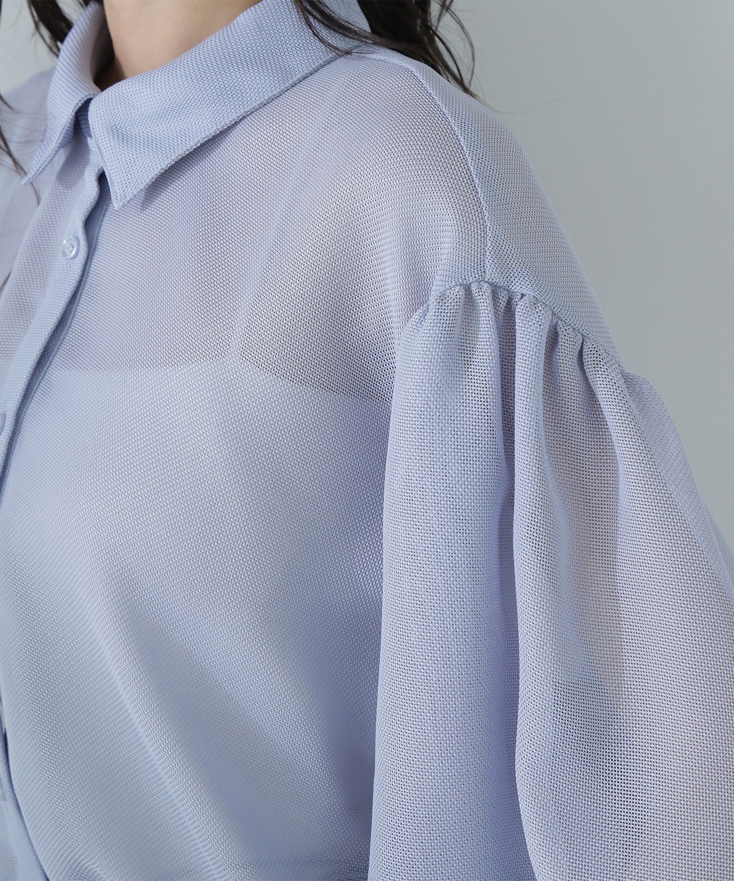  「シャツカラーメッシュブルゾン」|ブルゾン・スタジャン|