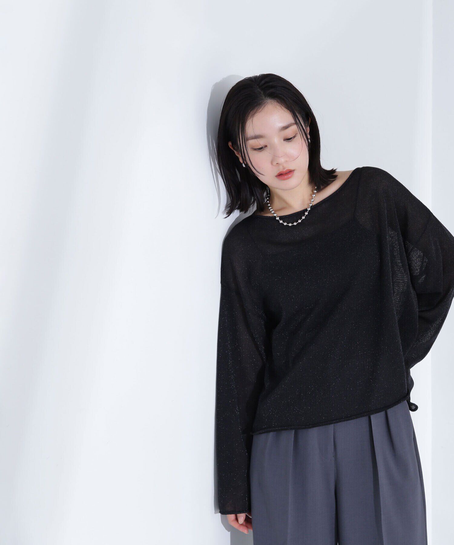  「ラメシアーオーバーニット」|ニット・セーター|