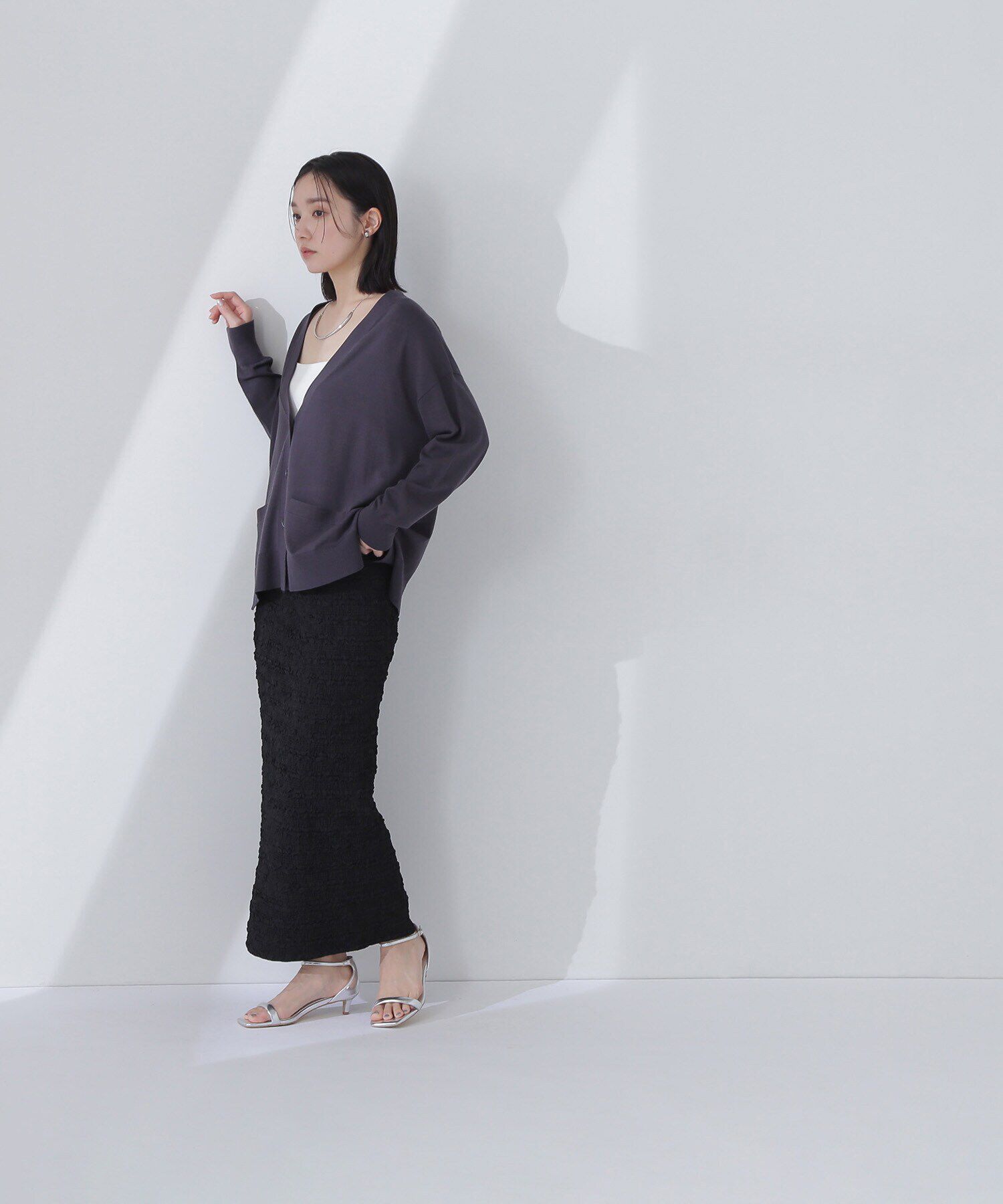  「ベーシックカーディガン Vネックニット」|ニット・セーター|
