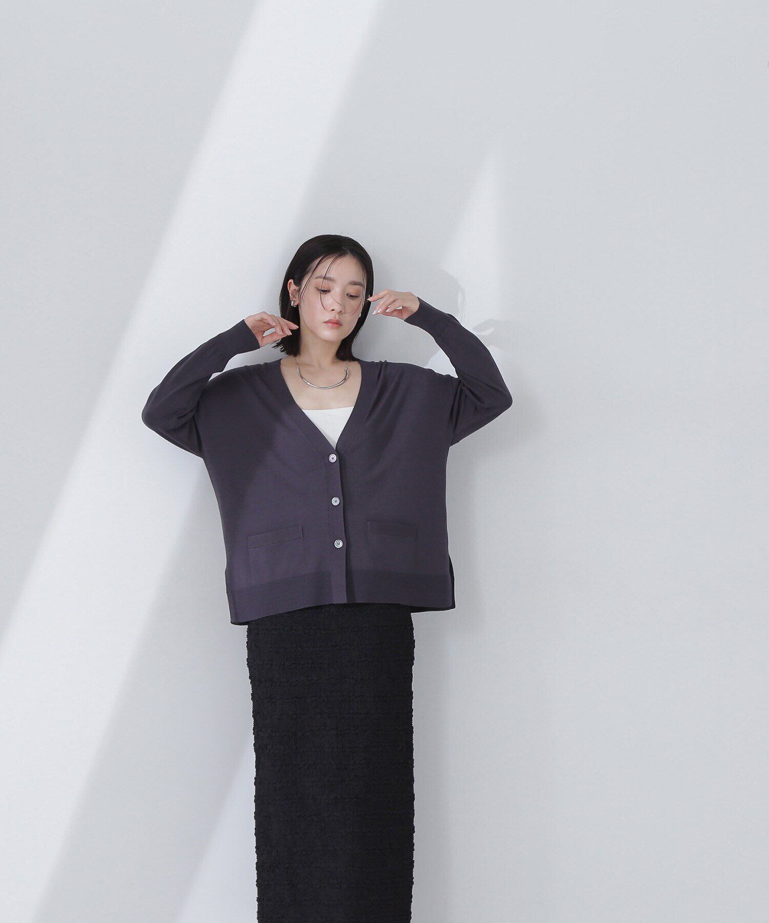  「ベーシックカーディガン Vネックニット」|ニット・セーター|