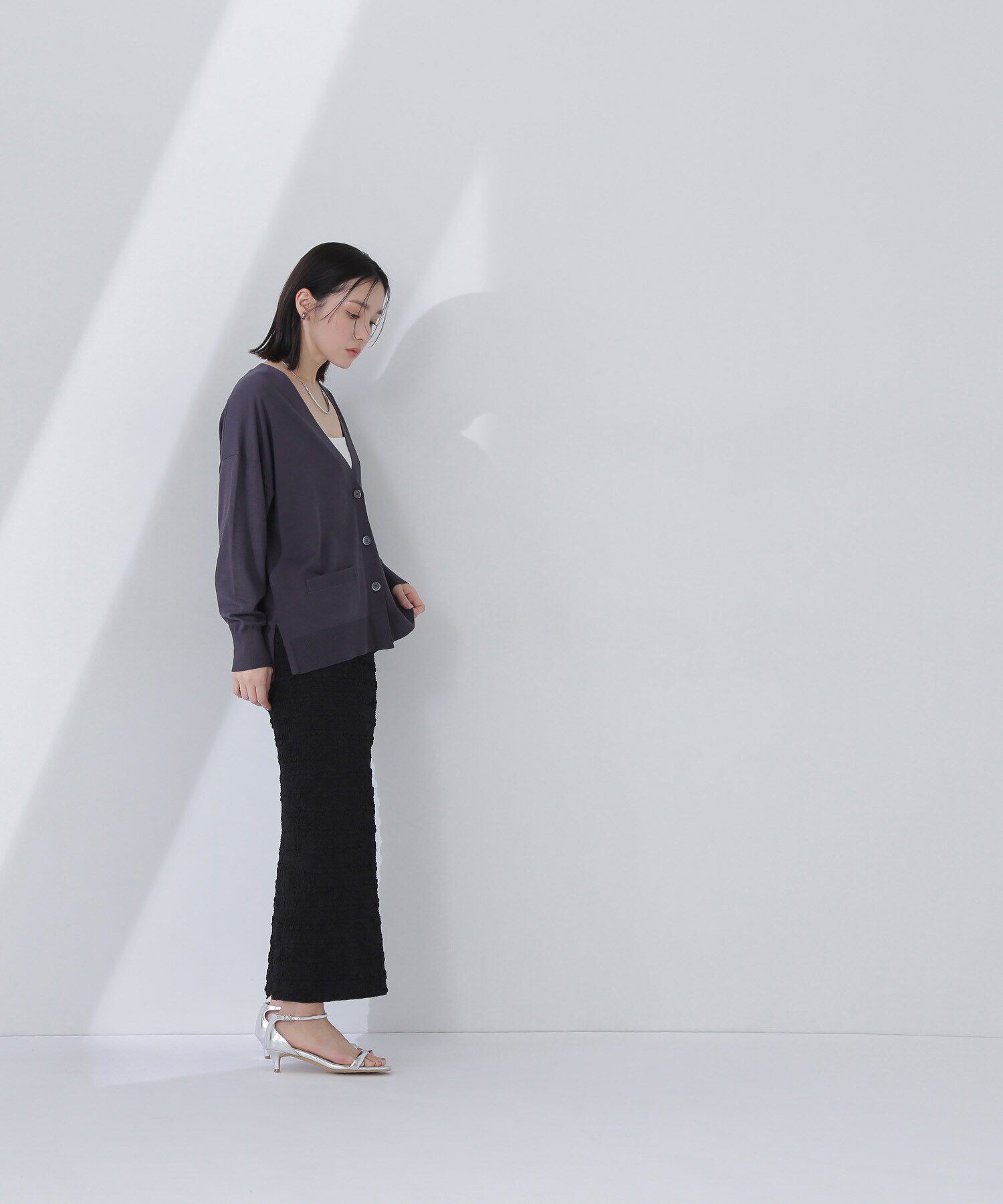  「ベーシックカーディガン Vネックニット」|ニット・セーター|