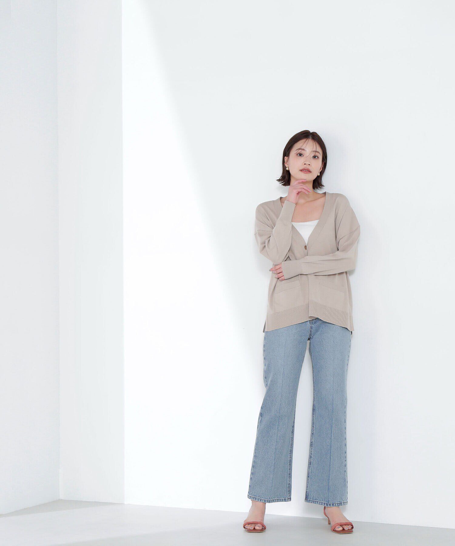  「ベーシックカーディガン Vネックニット」|ニット・セーター|