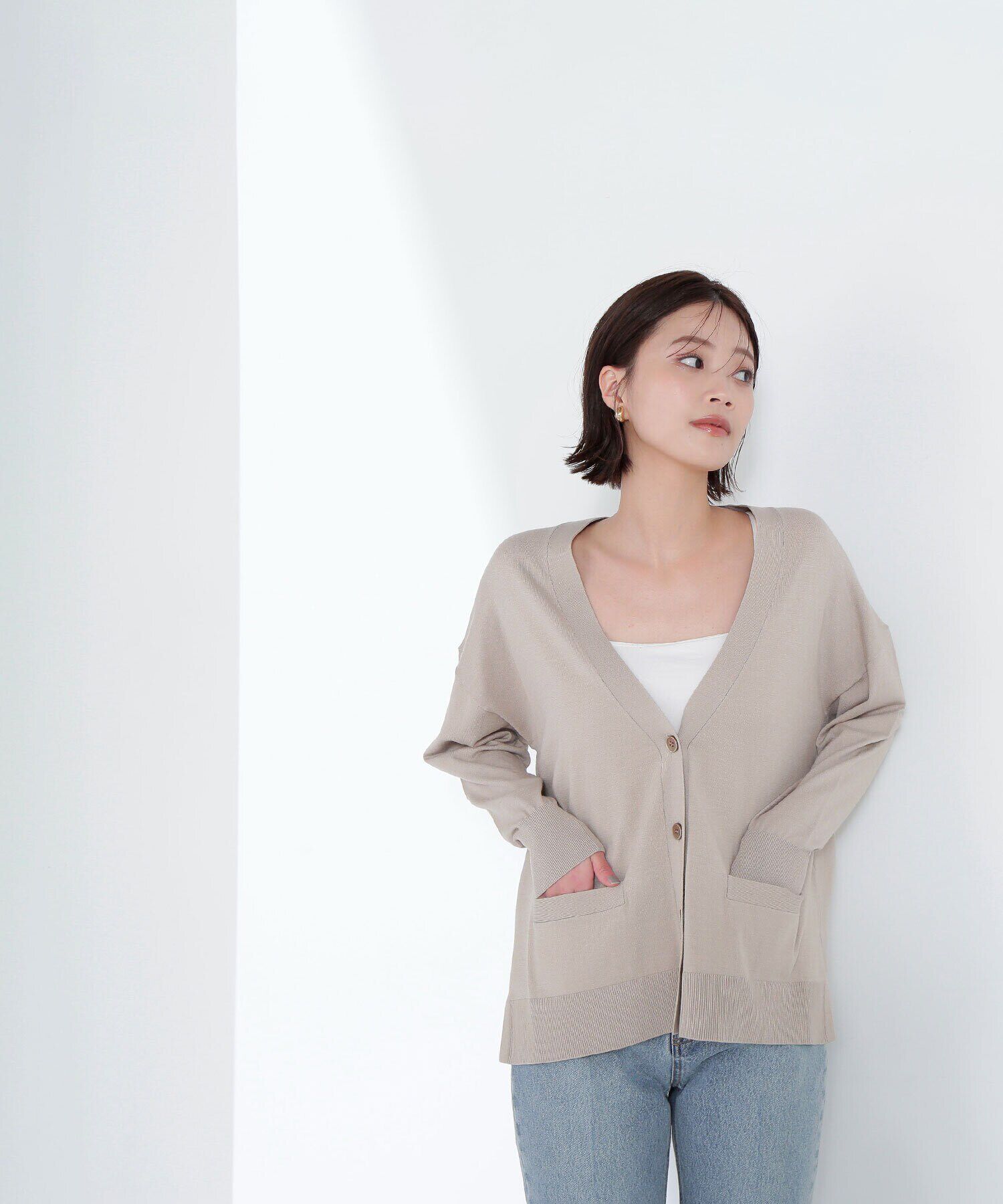  「ベーシックカーディガン Vネックニット」|ニット・セーター|