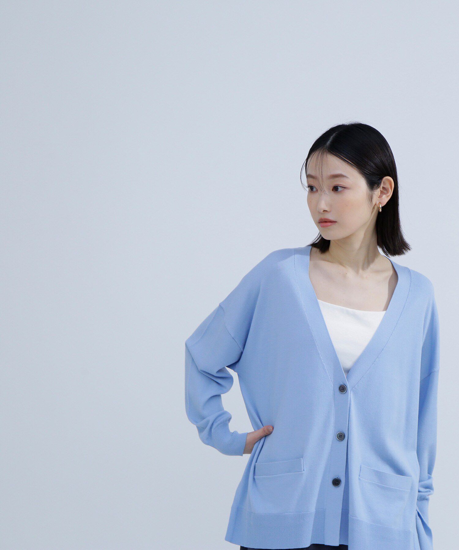  「ベーシックカーディガン Vネックニット」|ニット・セーター|