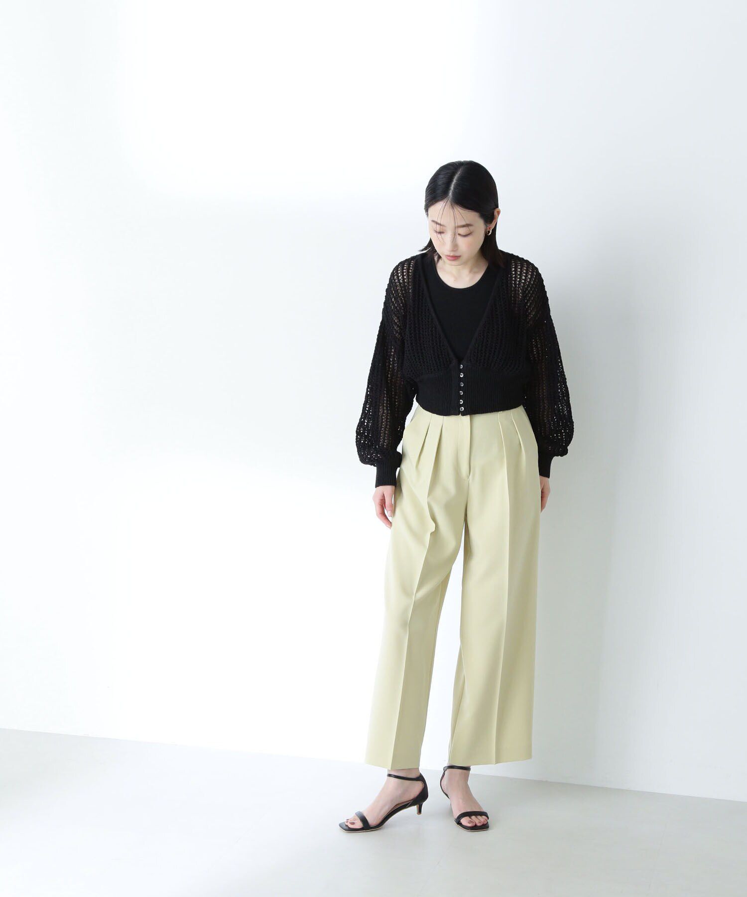  「アメスリレイヤードメッシュカーディガン」|ニット・セーター|