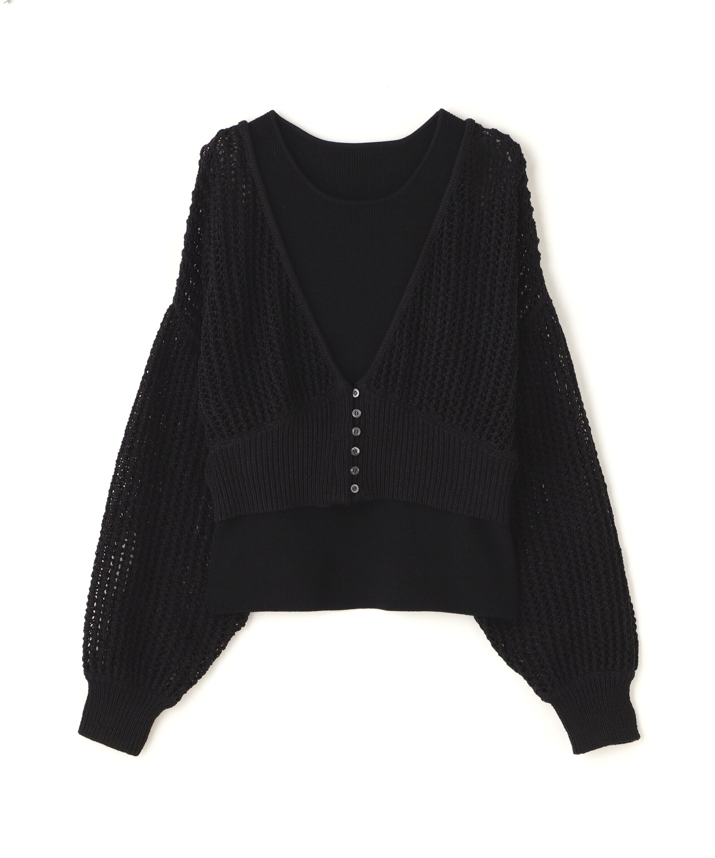  「アメスリレイヤードメッシュカーディガン」|ニット・セーター|