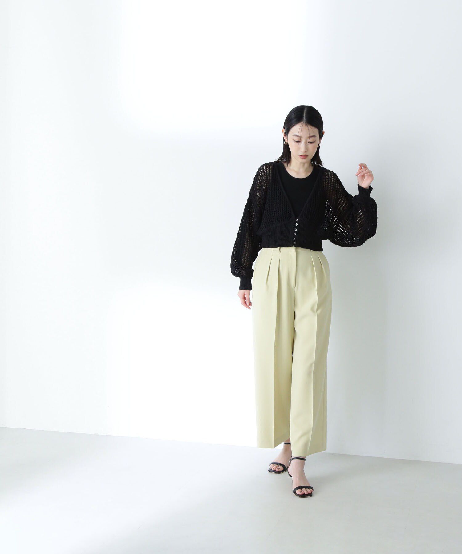  「アメスリレイヤードメッシュカーディガン」|ニット・セーター|