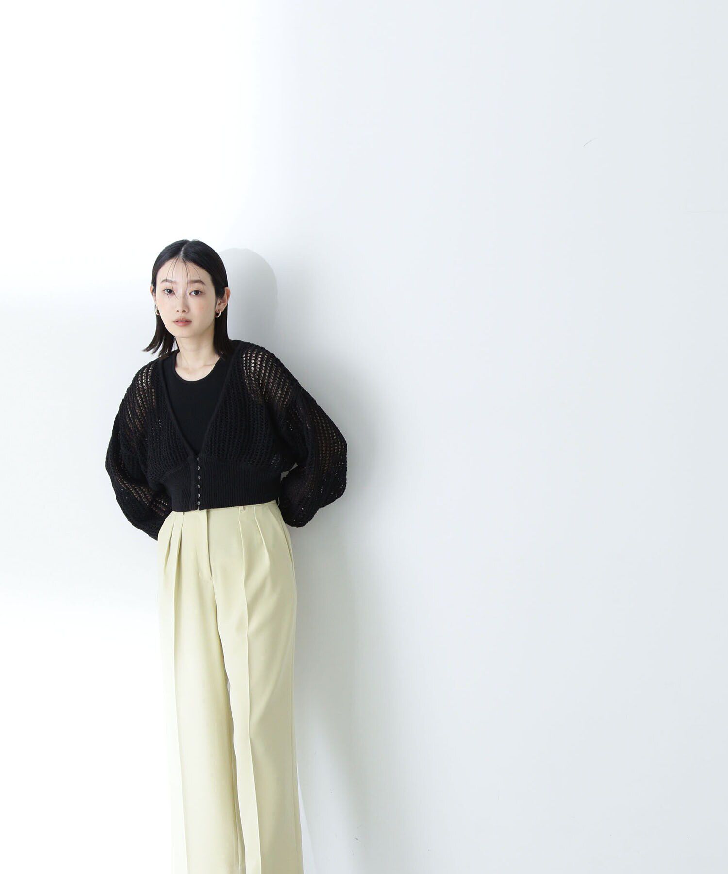  「アメスリレイヤードメッシュカーディガン」|ニット・セーター|