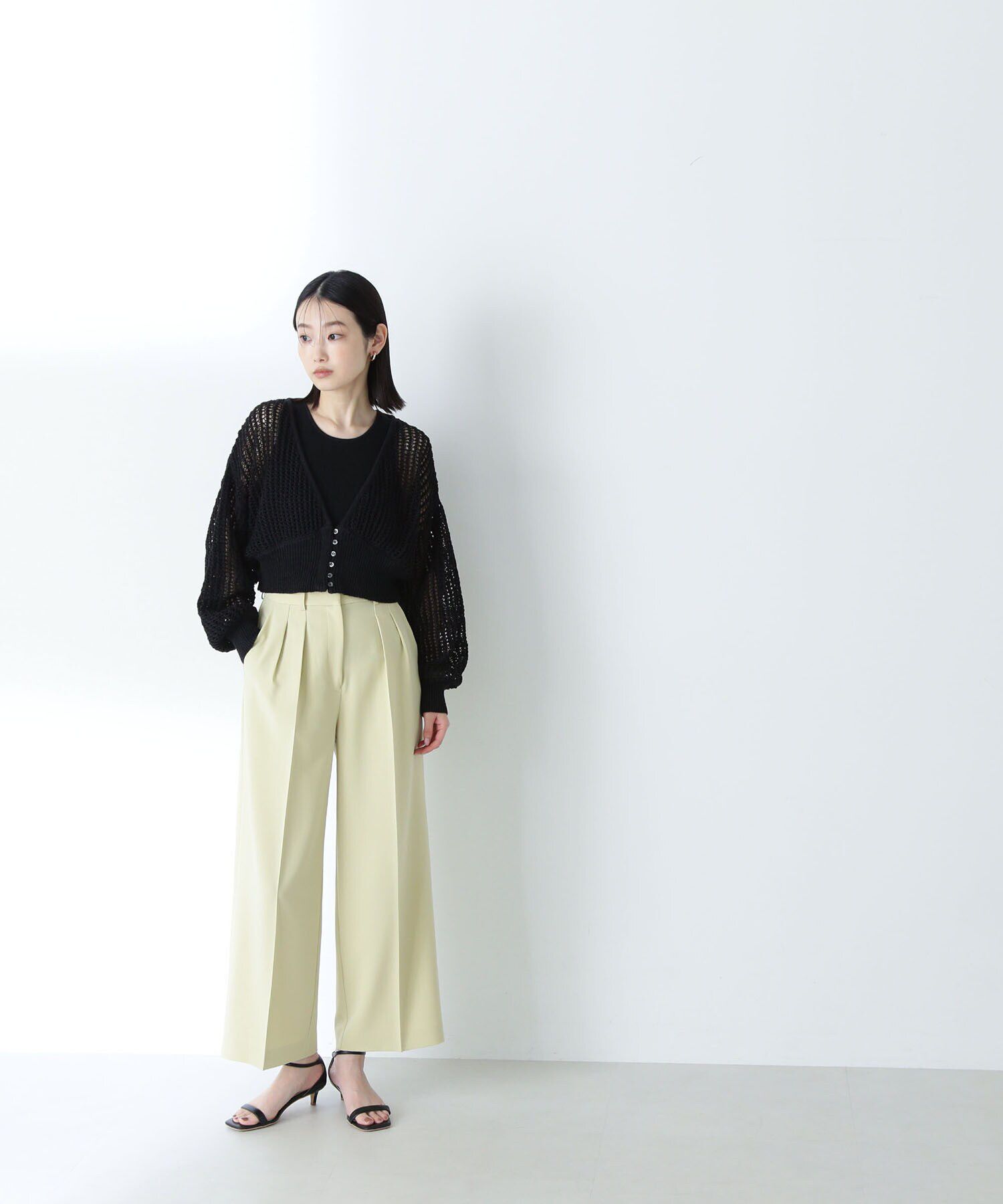  「アメスリレイヤードメッシュカーディガン」|ニット・セーター|