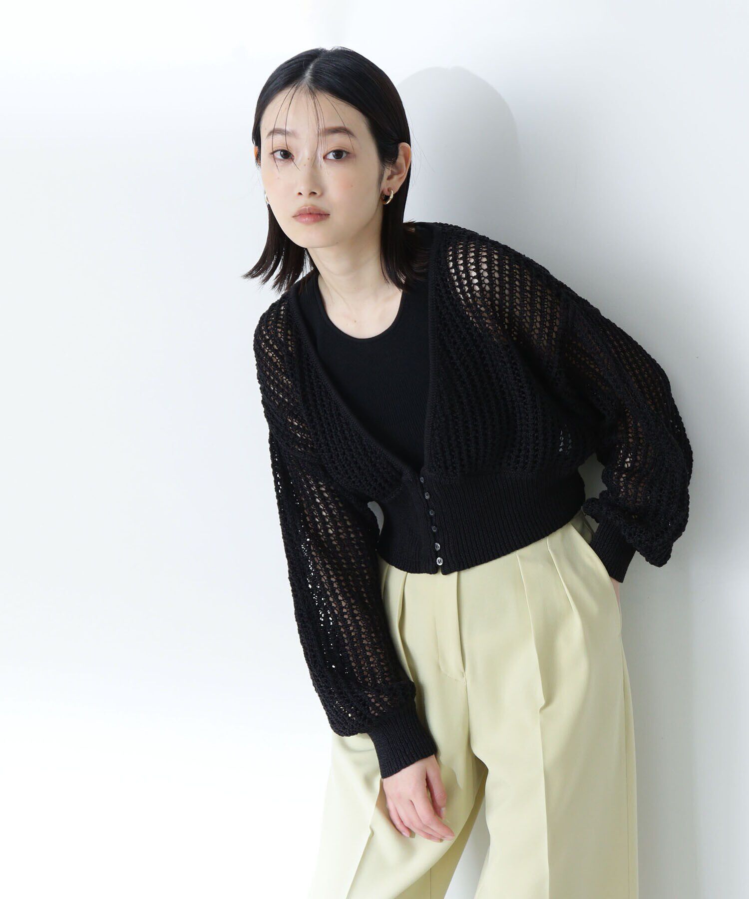  「アメスリレイヤードメッシュカーディガン」|ニット・セーター|