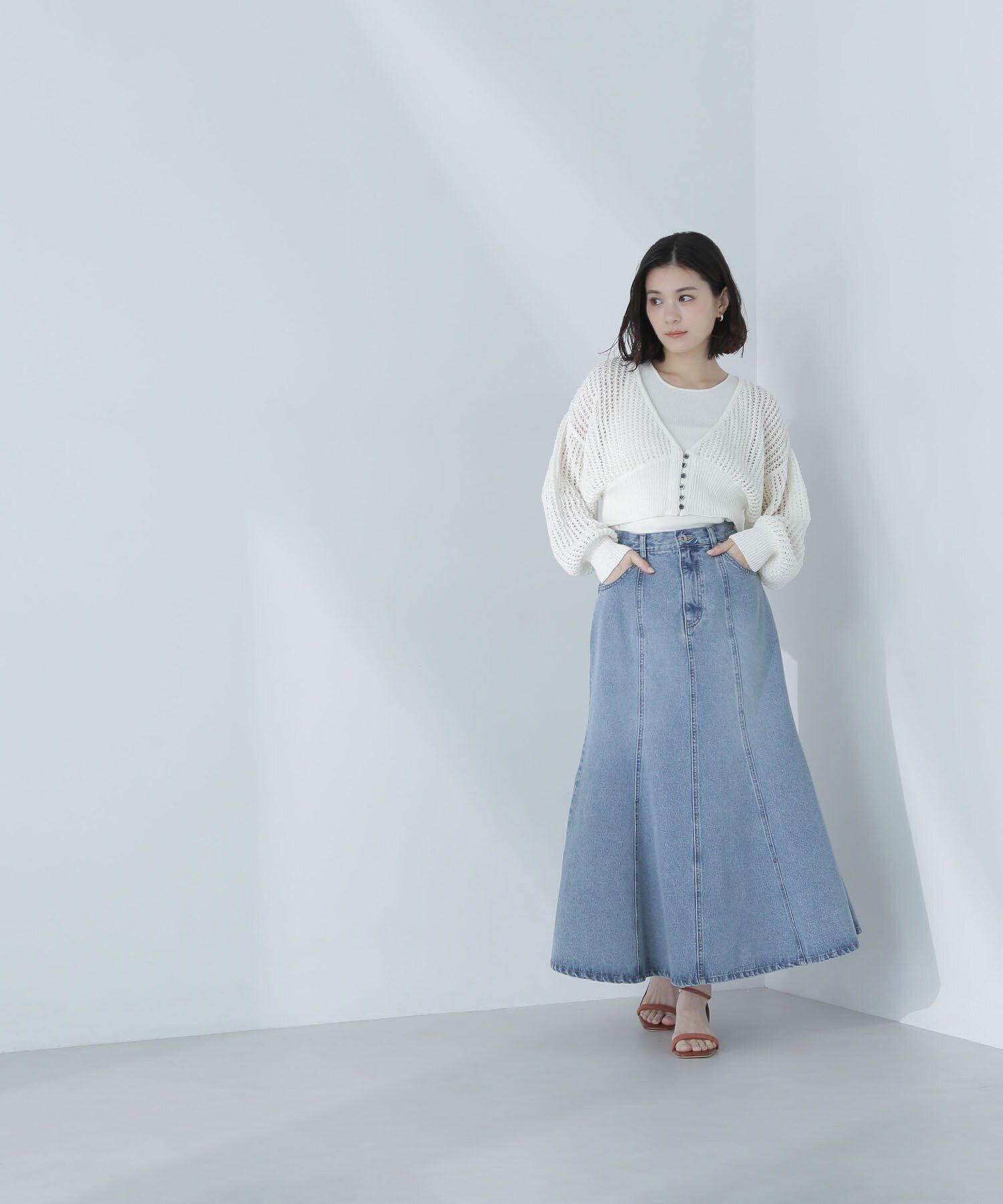  「アメスリレイヤードメッシュカーディガン」|ニット・セーター|