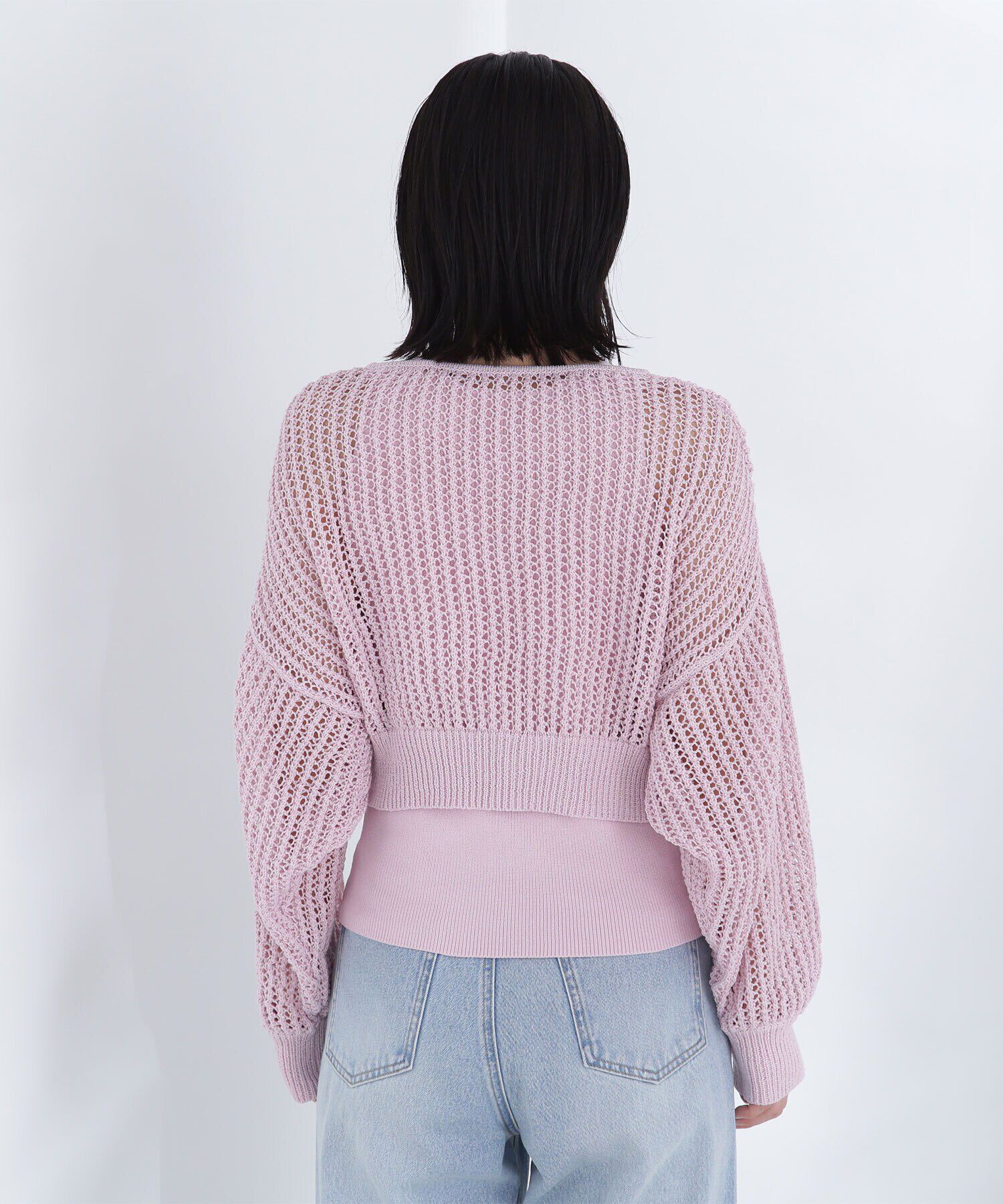  「アメスリレイヤードメッシュカーディガン」|ニット・セーター|