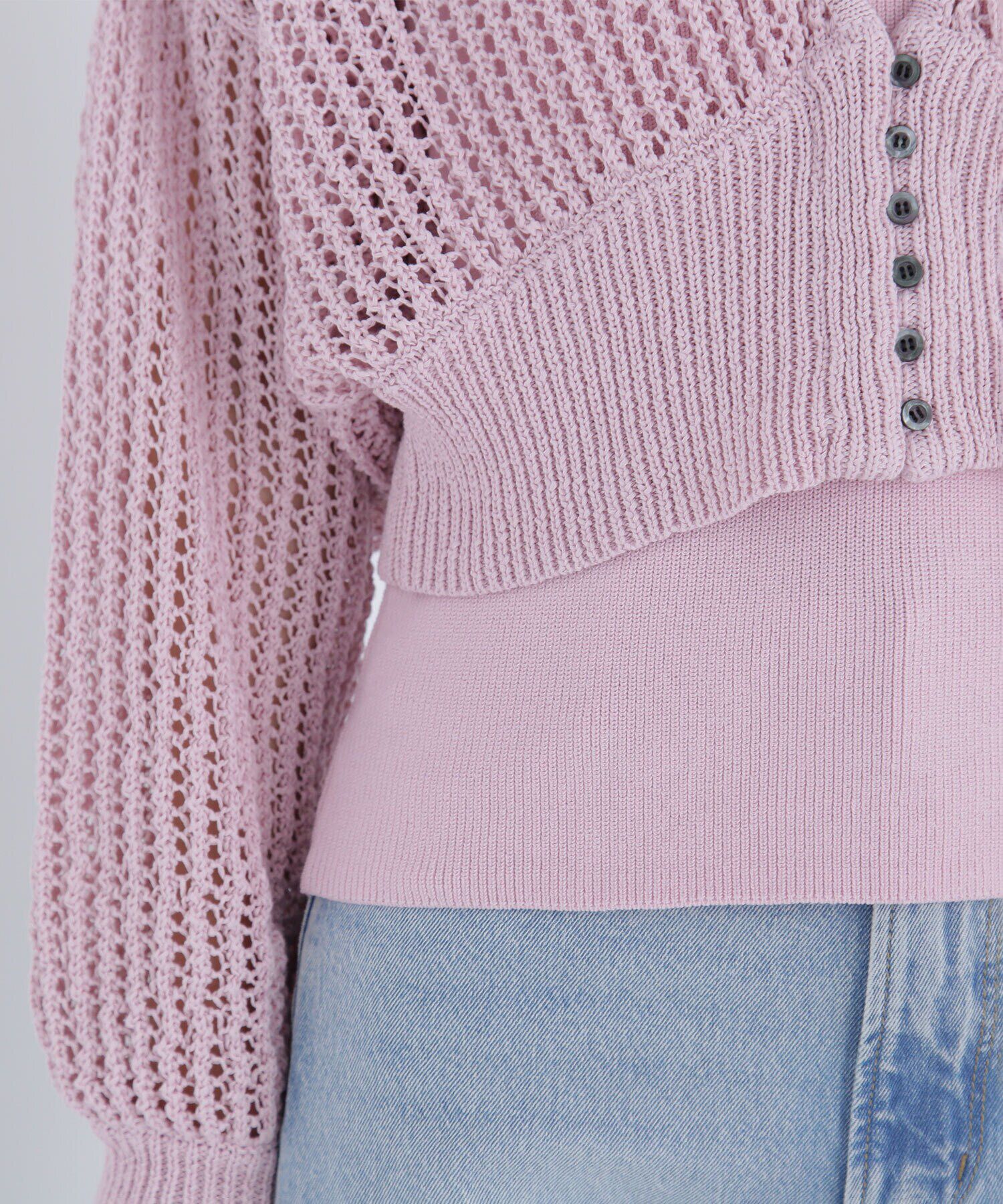  「アメスリレイヤードメッシュカーディガン」|ニット・セーター|