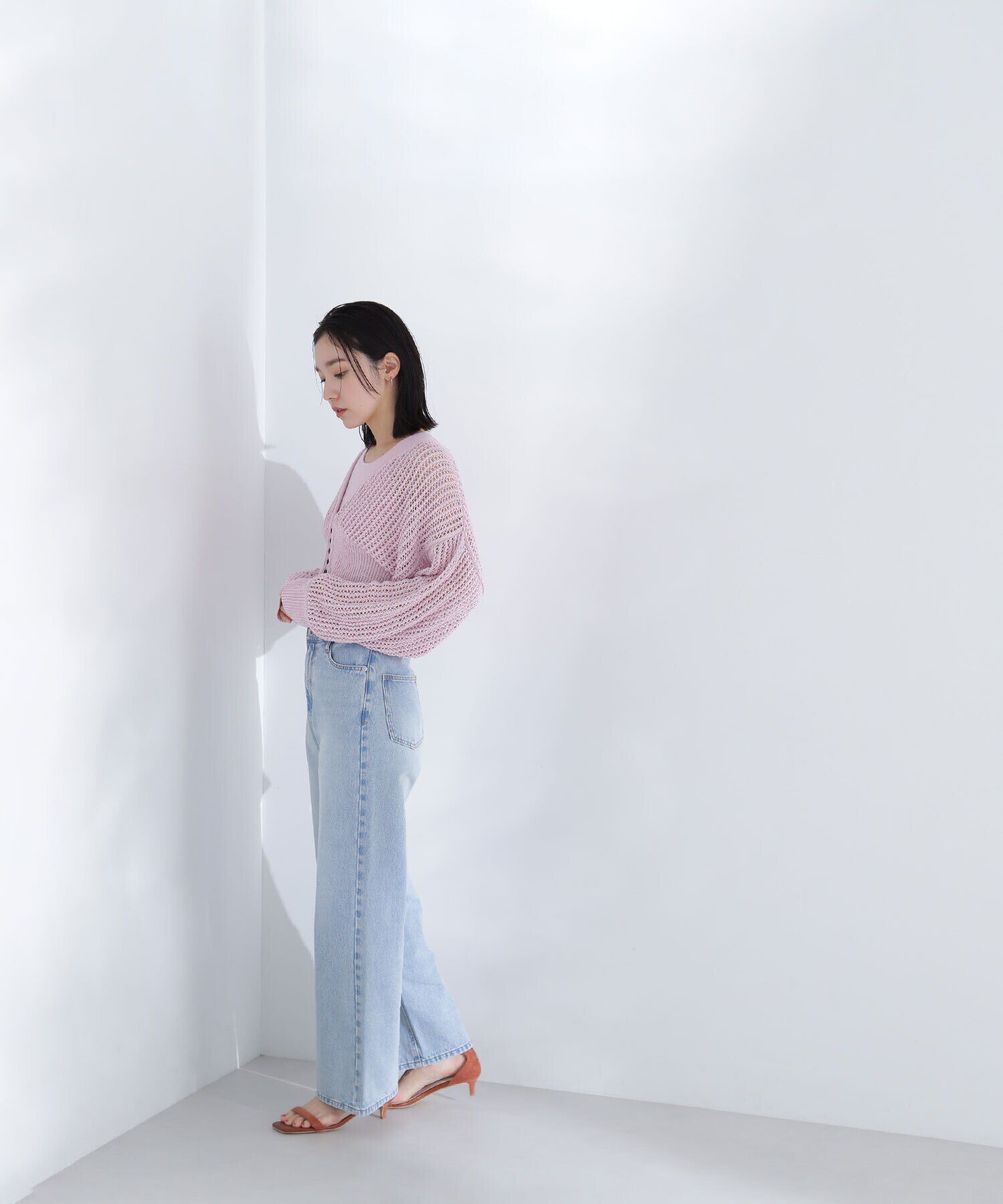  「アメスリレイヤードメッシュカーディガン」|ニット・セーター|