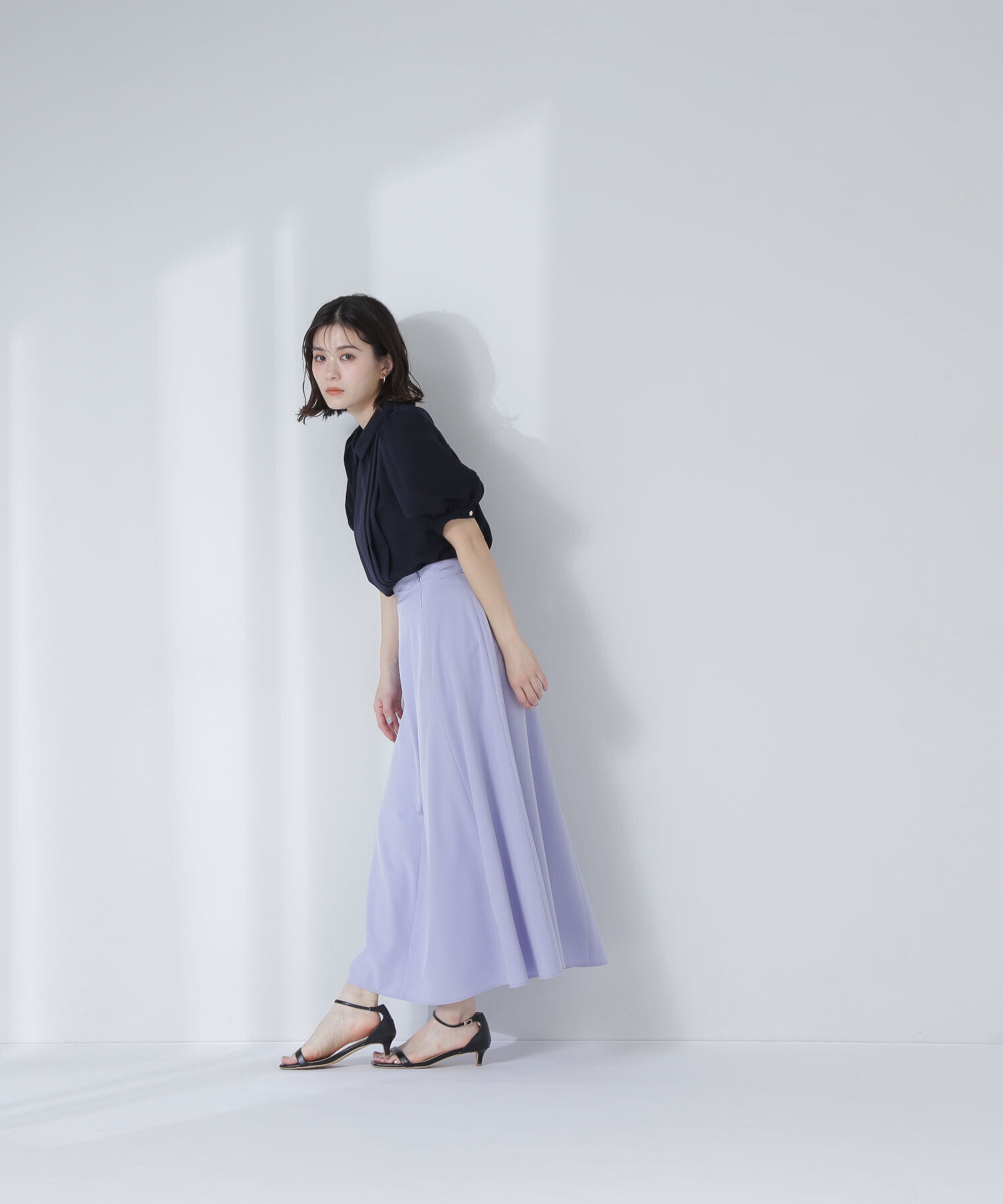  「クロップドシャツ＆フレアスカート」|ワンピース|