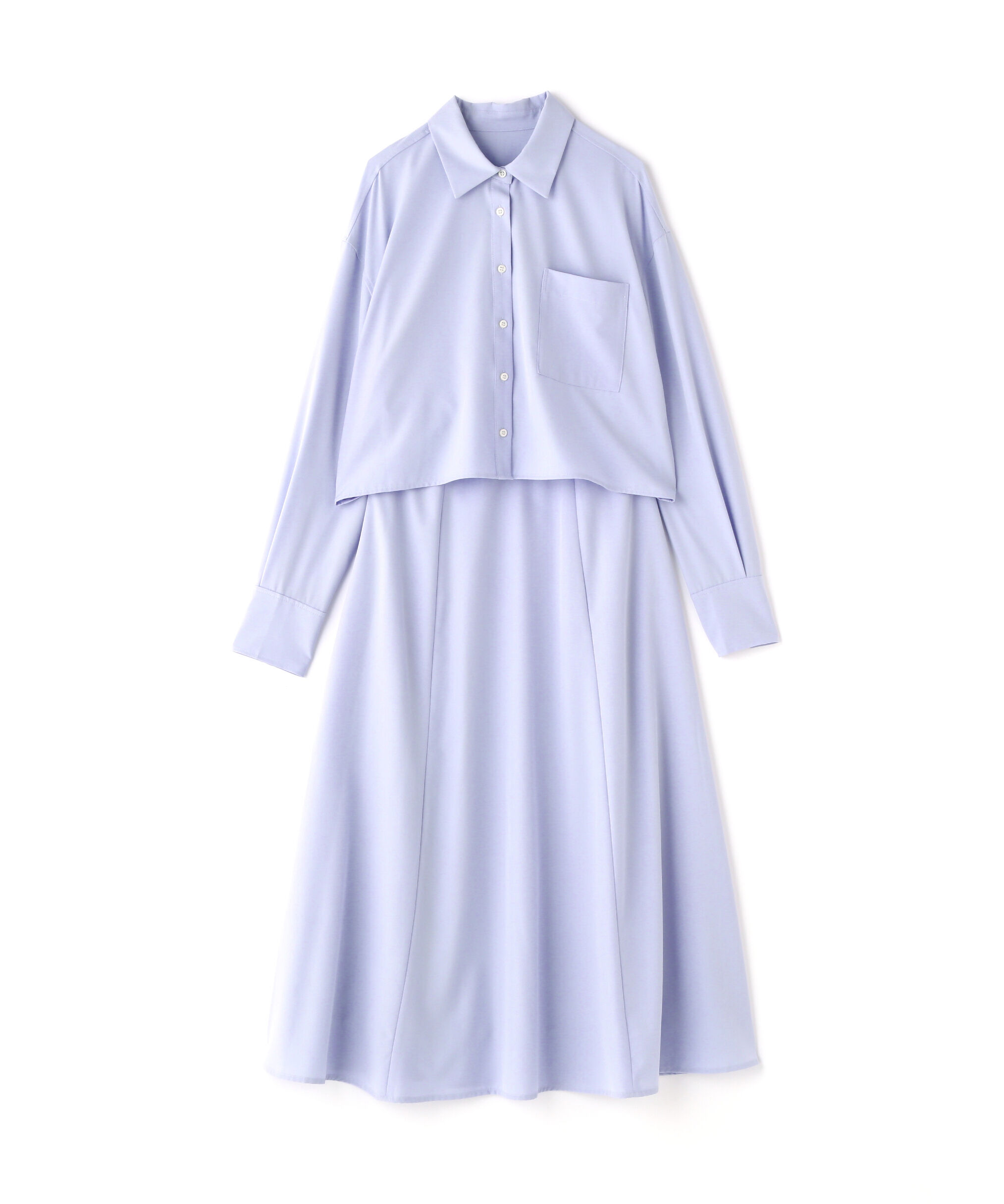  「クロップドシャツ＆フレアスカート」|ワンピース|