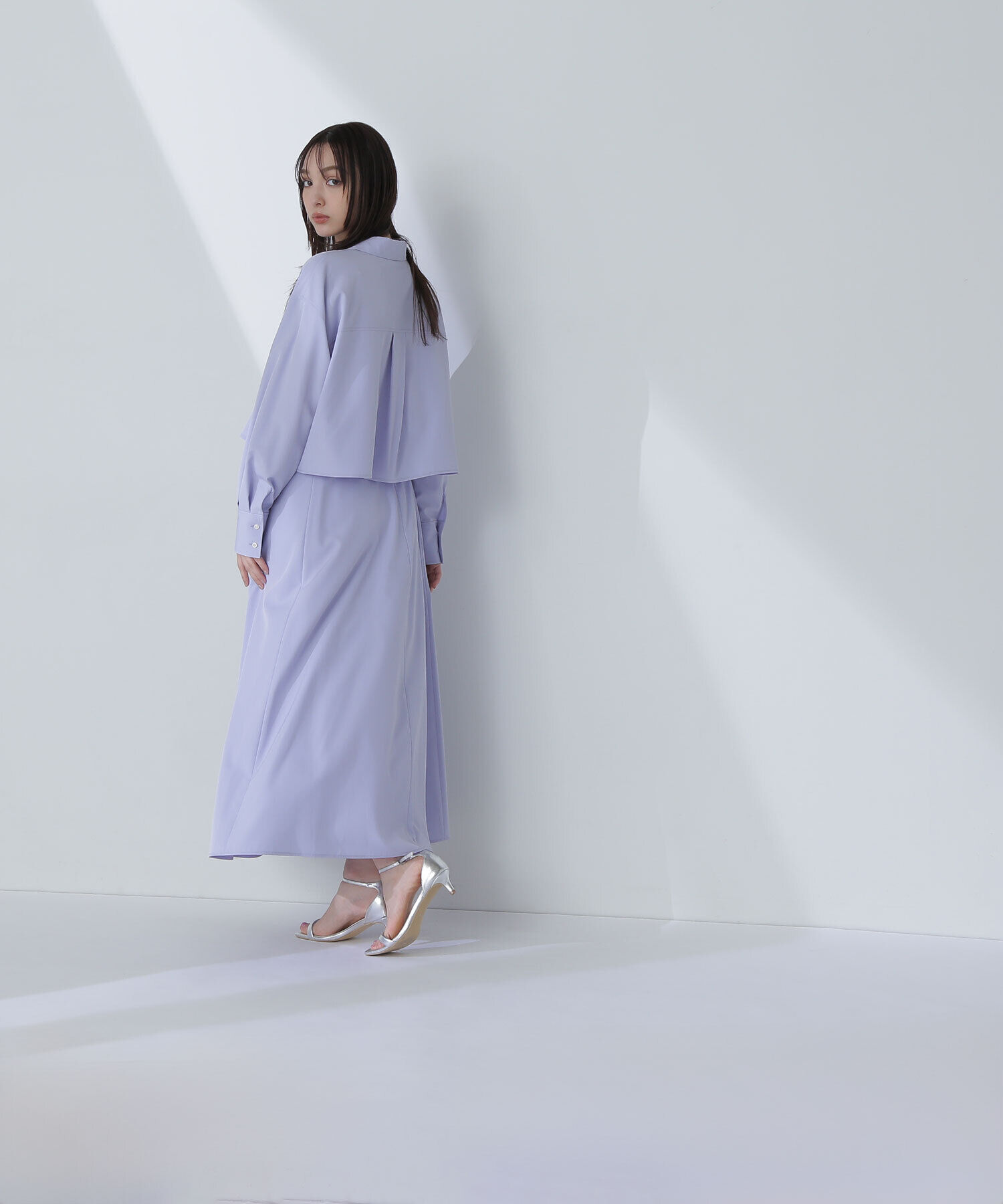  「クロップドシャツ＆フレアスカート」|ワンピース|