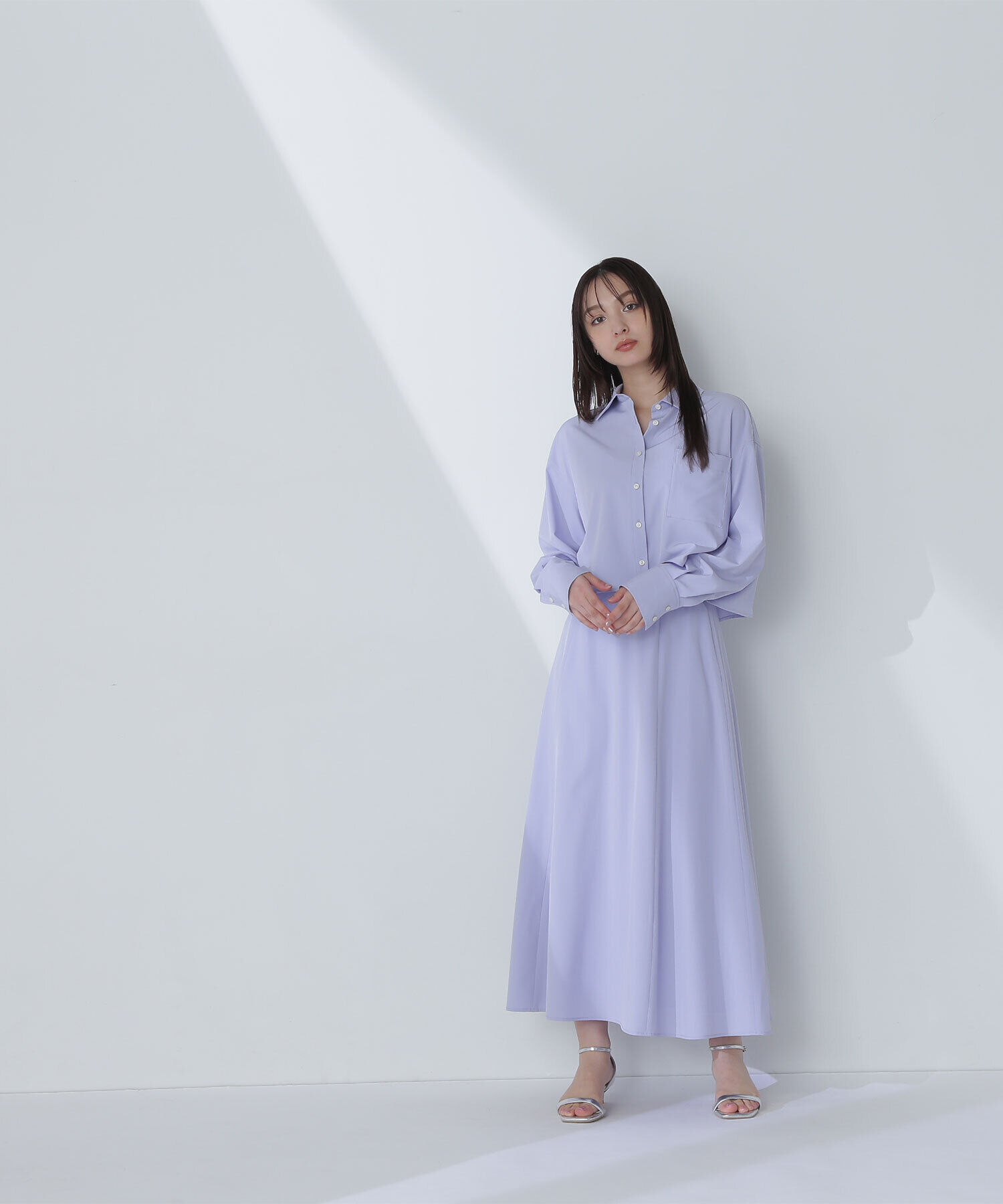  「クロップドシャツ＆フレアスカート」|ワンピース|