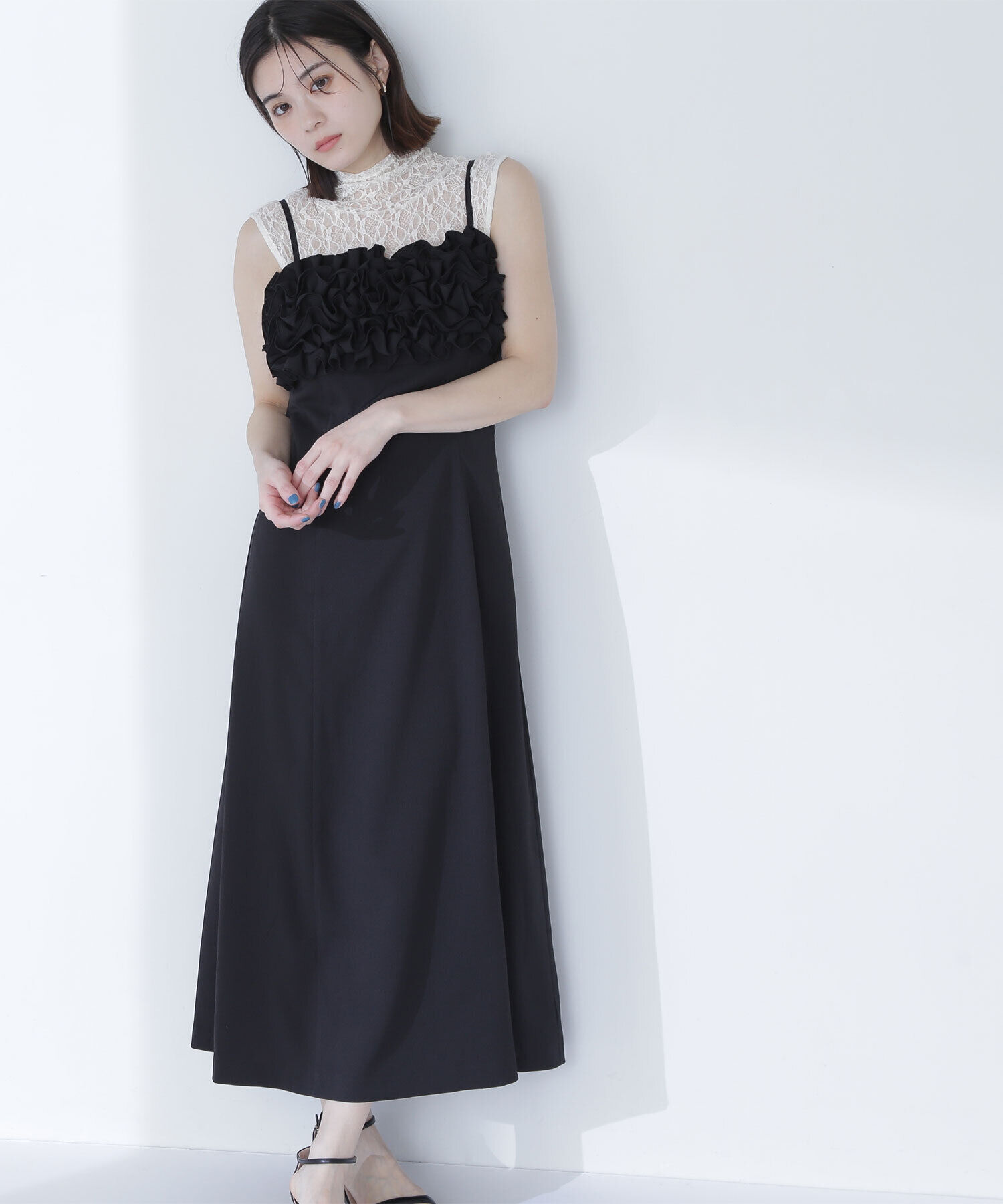  「ハイネックシアーレースノースリーブカットソー」|Tシャツ・カットソー|