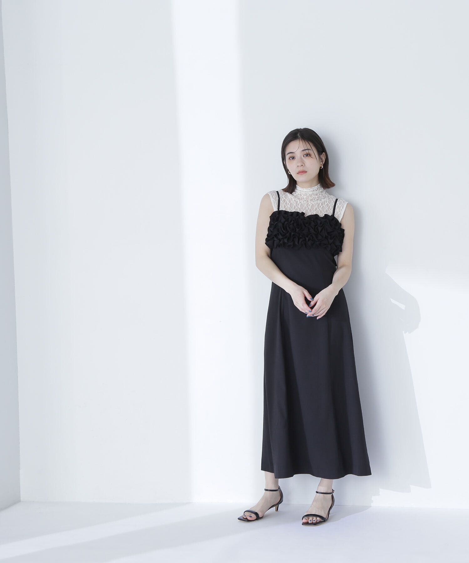  「ハイネックシアーレースノースリーブカットソー」|Tシャツ・カットソー|