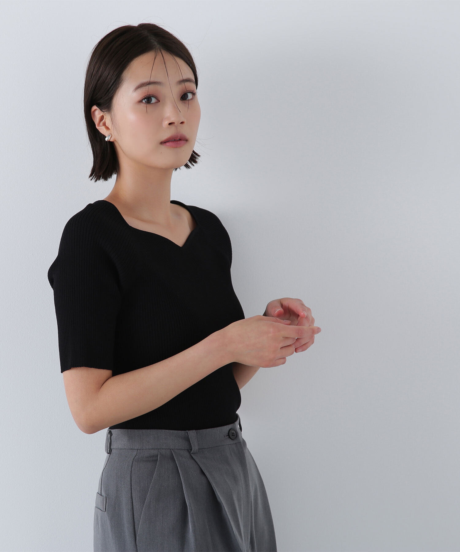  「ラグランハートネックニット」|ニット・セーター|