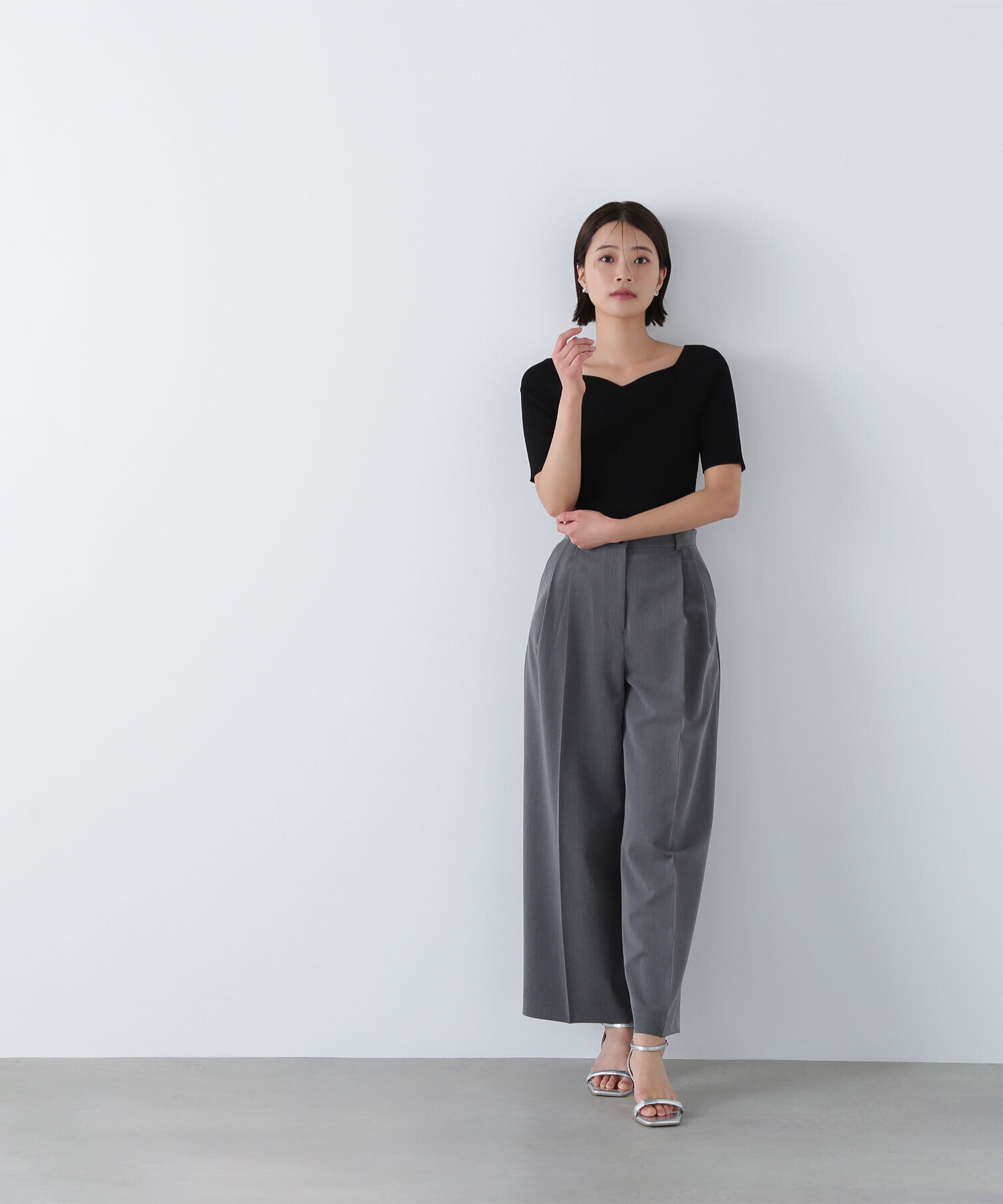  「ラグランハートネックニット」|ニット・セーター|