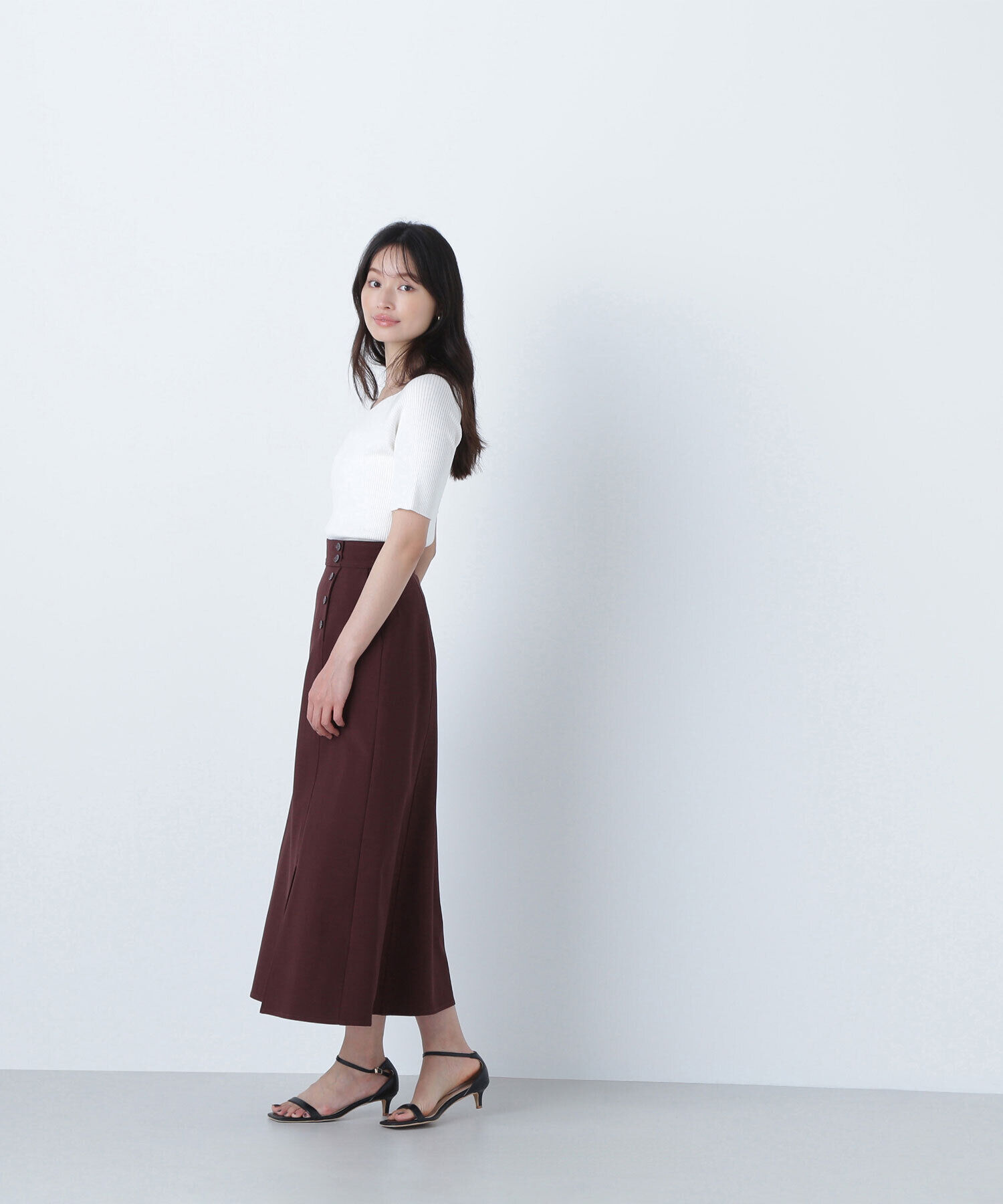  「ラグランハートネックニット」|ニット・セーター|