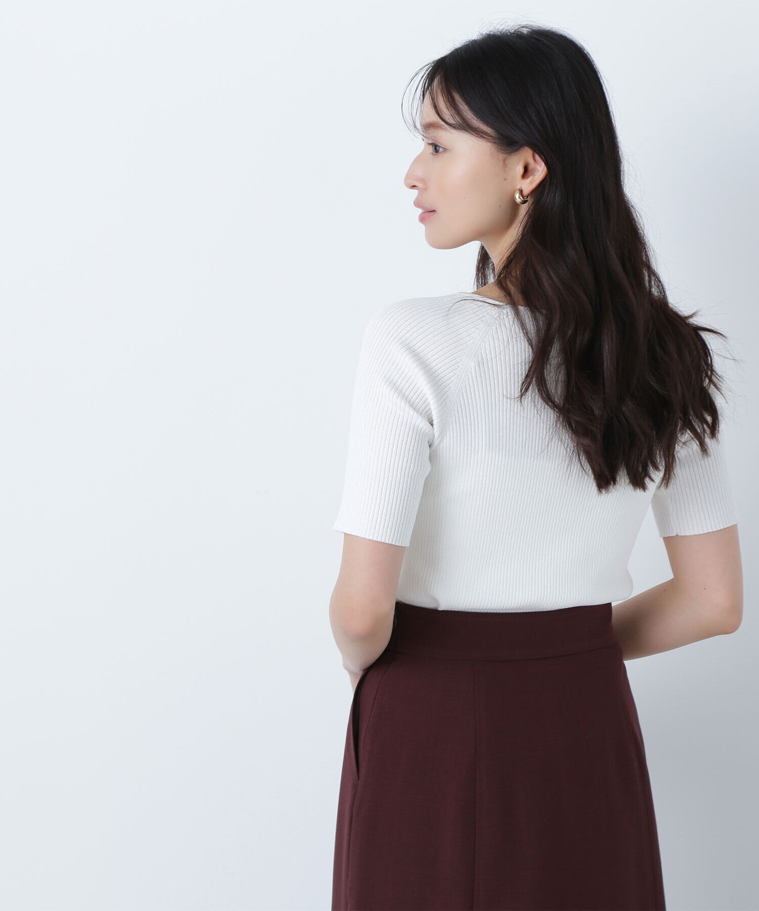  「ラグランハートネックニット」|ニット・セーター|