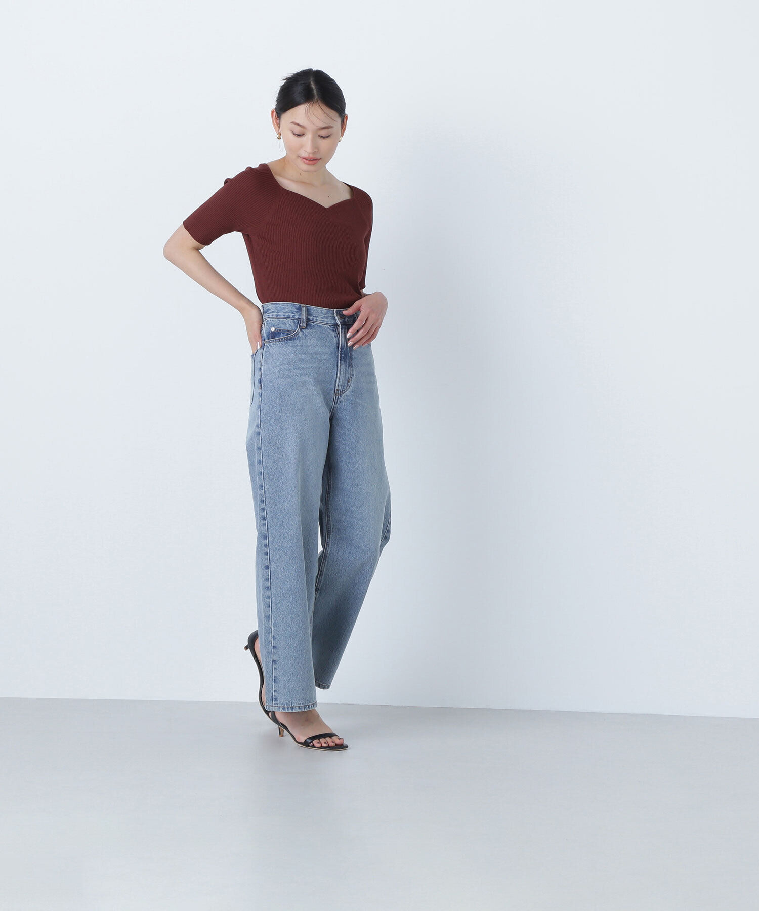  「ラグランハートネックニット」|ニット・セーター|