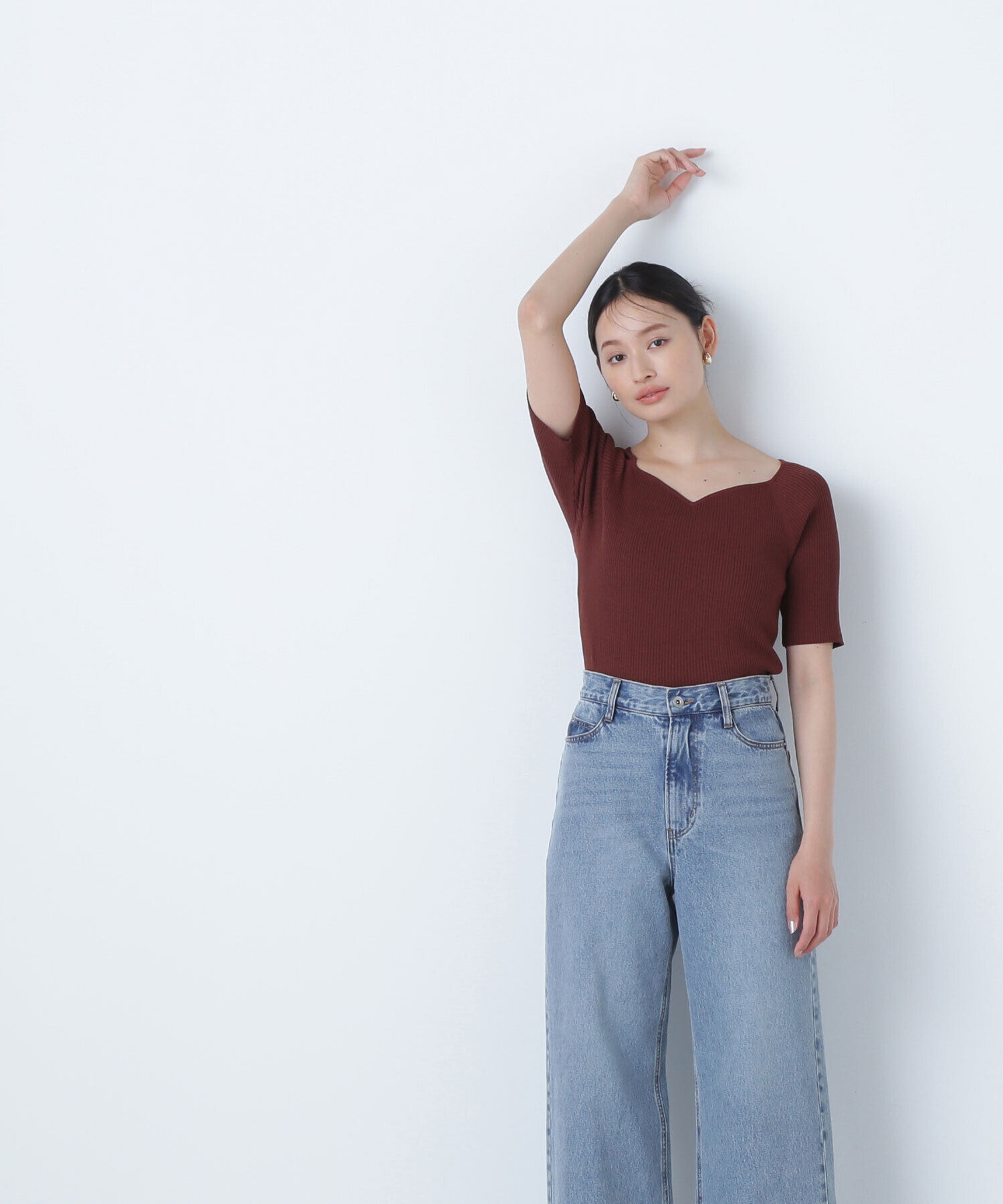  「ラグランハートネックニット」|ニット・セーター|