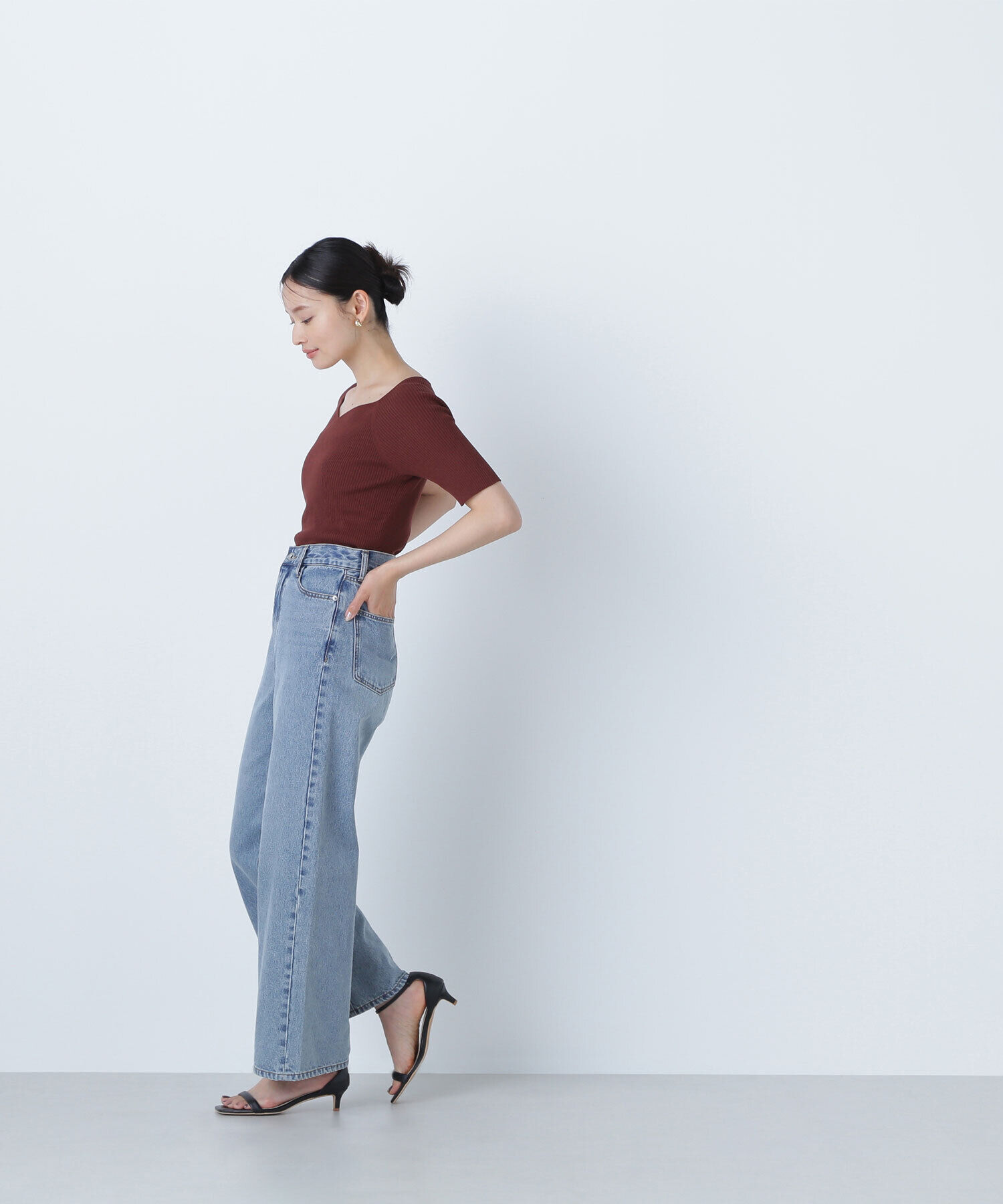  「ラグランハートネックニット」|ニット・セーター|