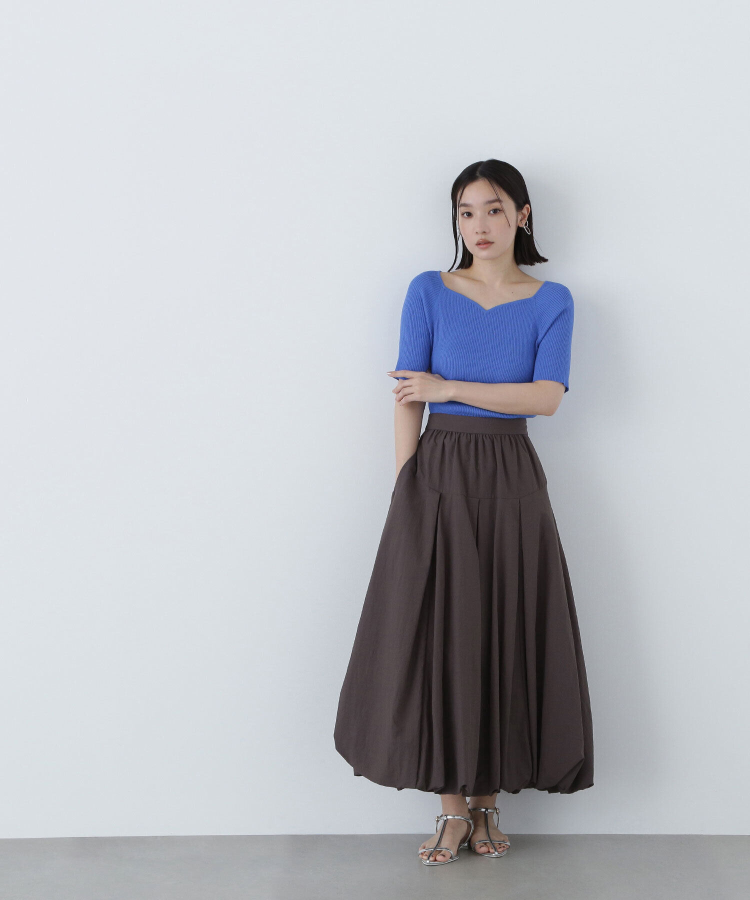  「ラグランハートネックニット」|ニット・セーター|