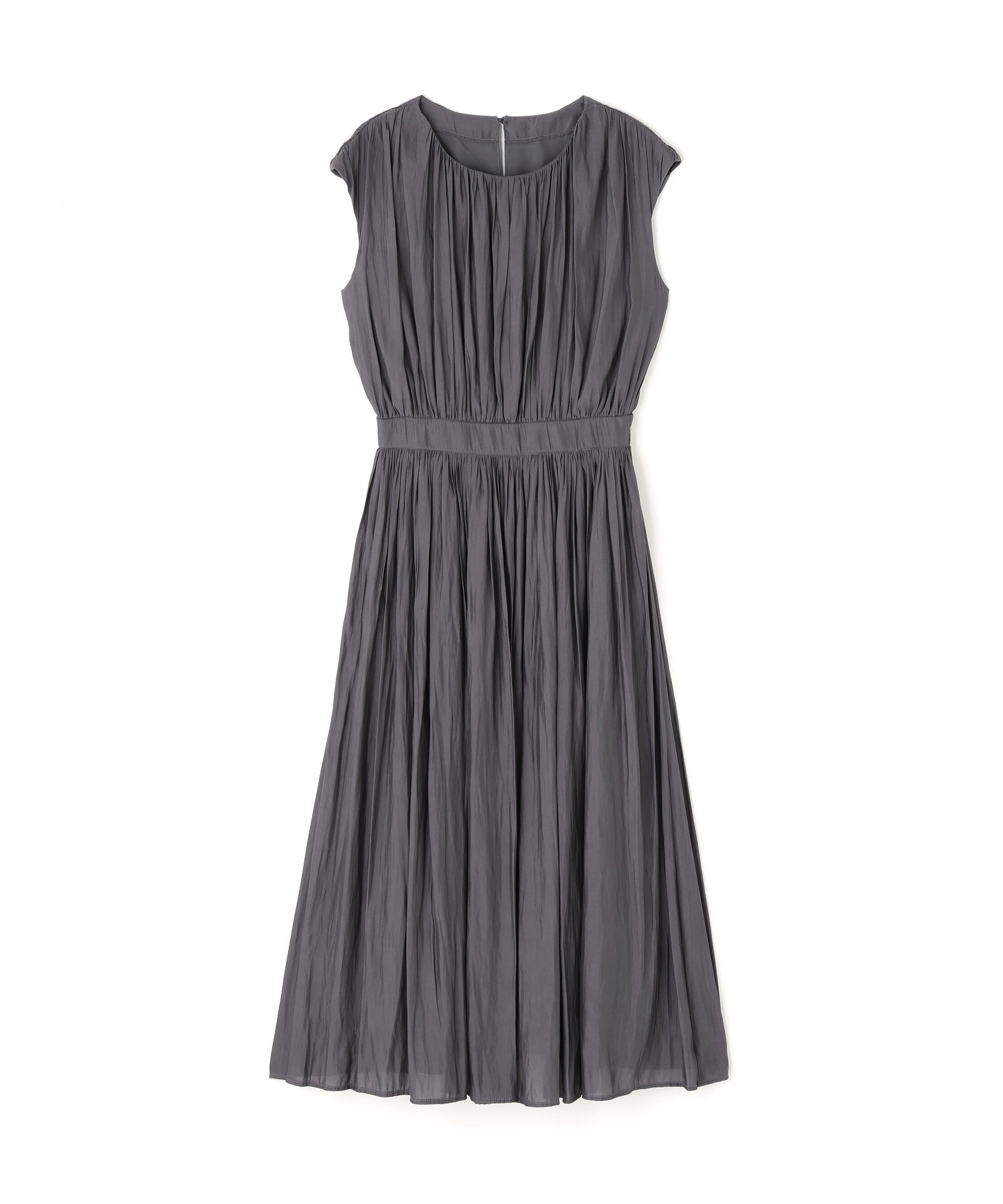  「割繊サテンギャザーワンピース」|ワンピース|