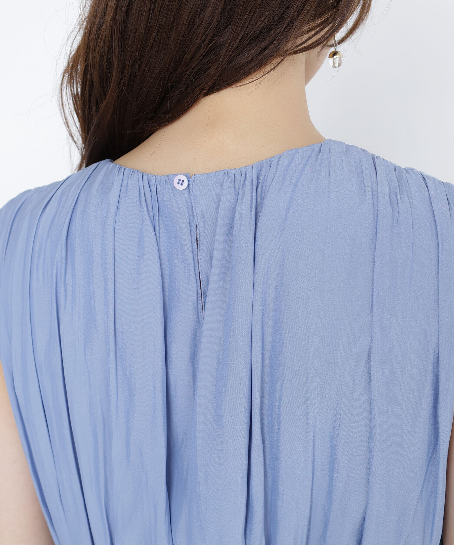  「割繊サテンギャザーワンピース」|ワンピース|