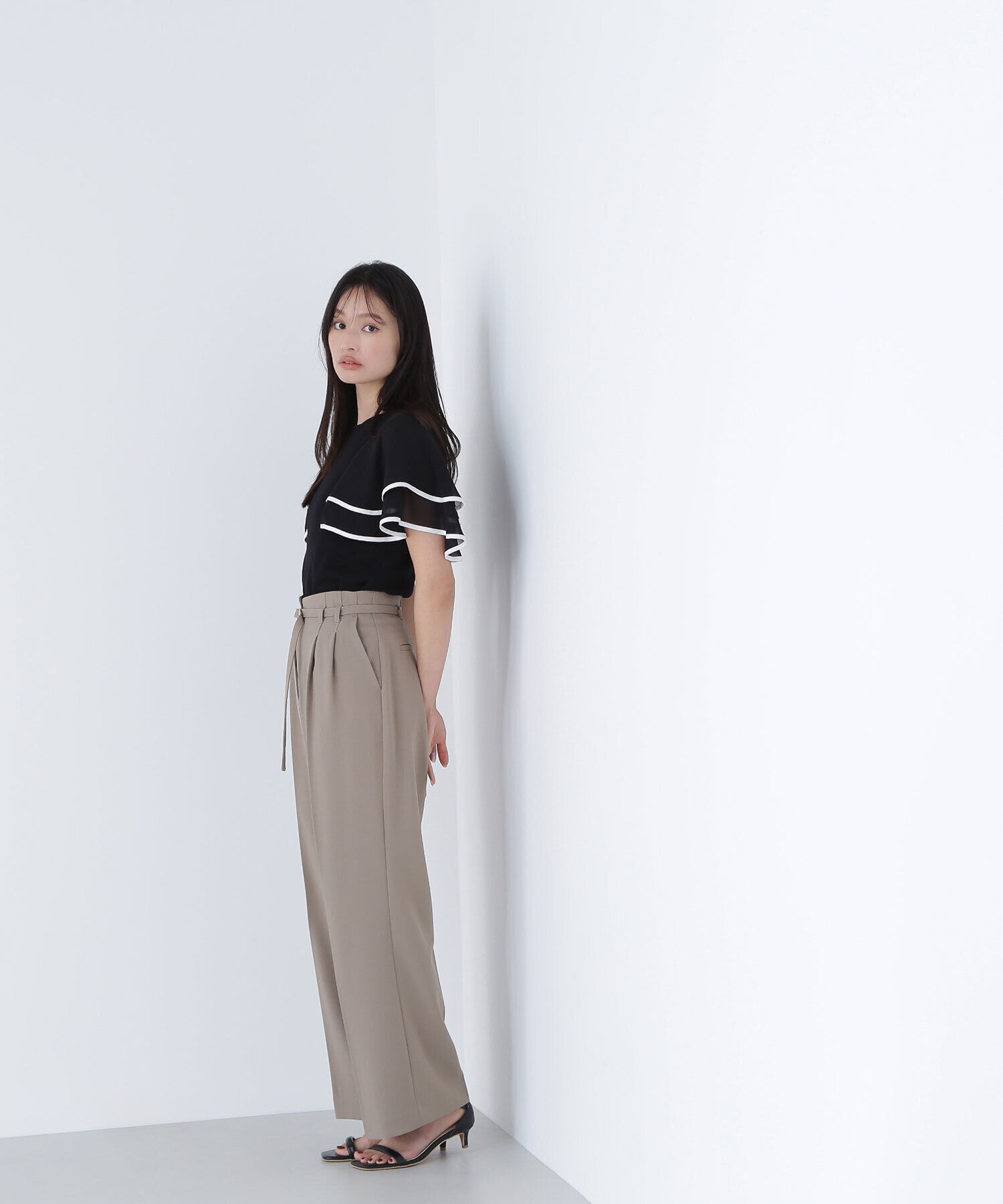  「バイカラーフレアスリーブニット」|ニット・セーター|