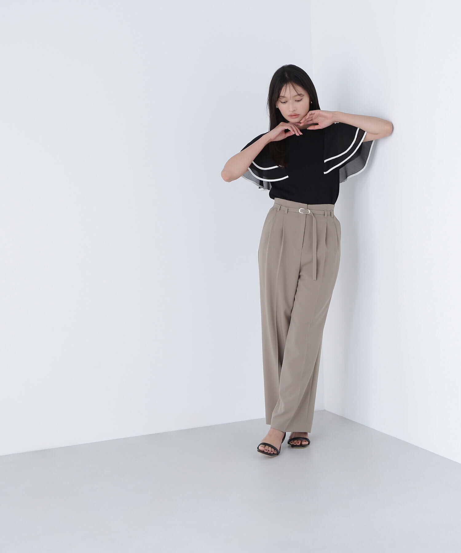  「バイカラーフレアスリーブニット」|ニット・セーター|