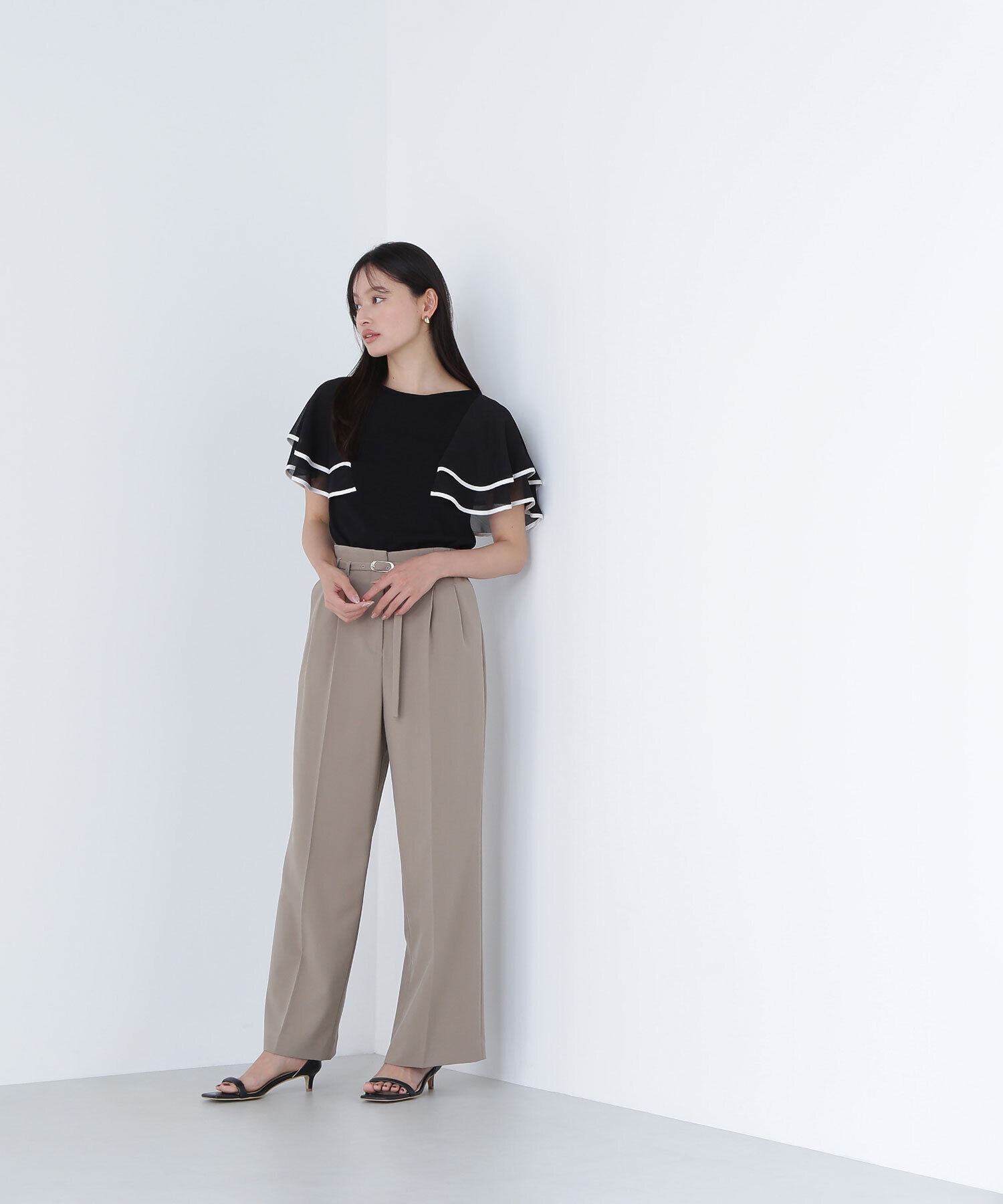  「バイカラーフレアスリーブニット」|ニット・セーター|