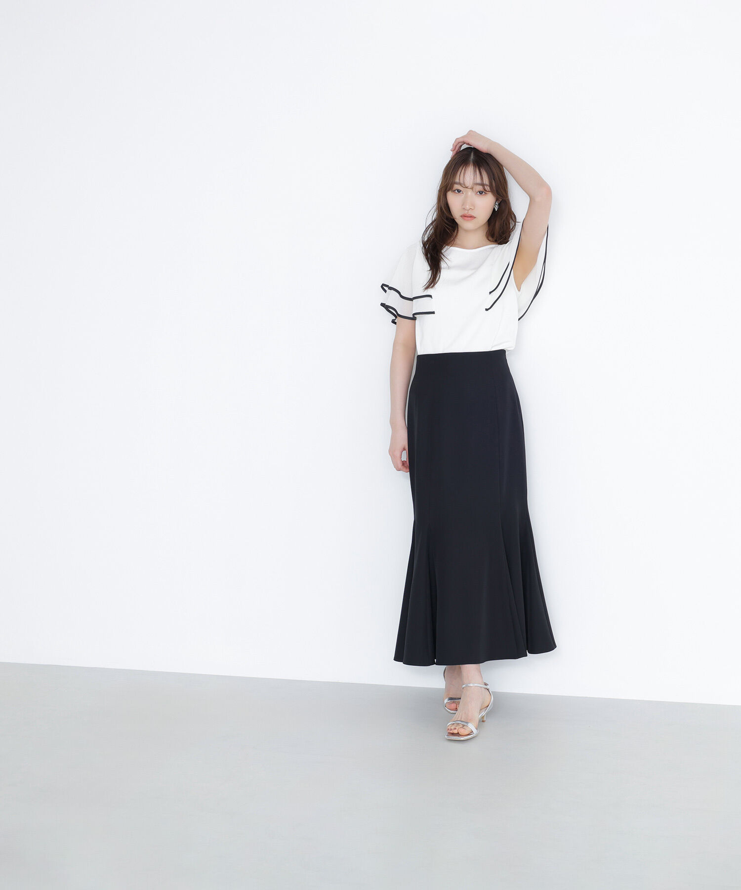  「バイカラーフレアスリーブニット」|ニット・セーター|