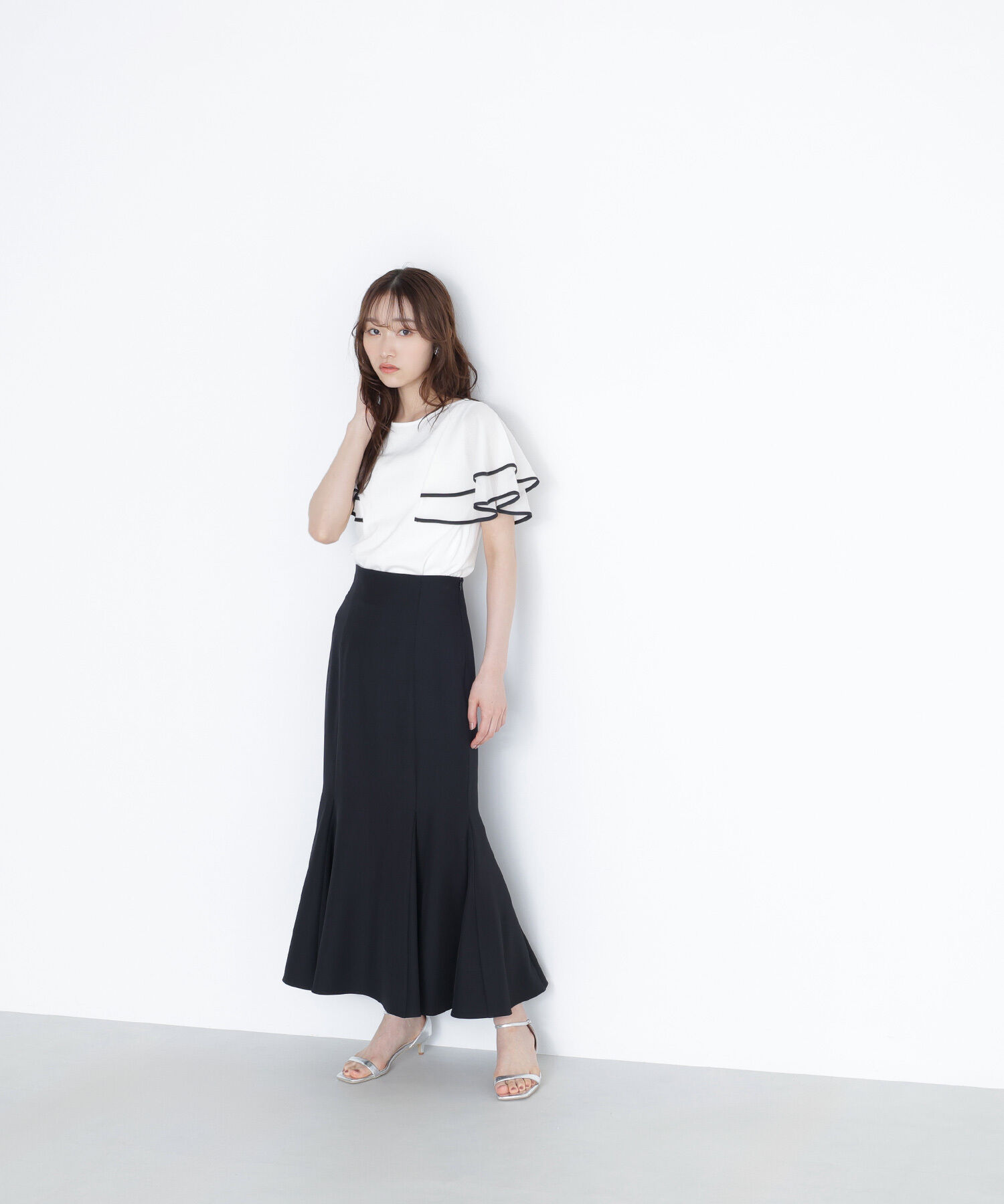  「バイカラーフレアスリーブニット」|ニット・セーター|