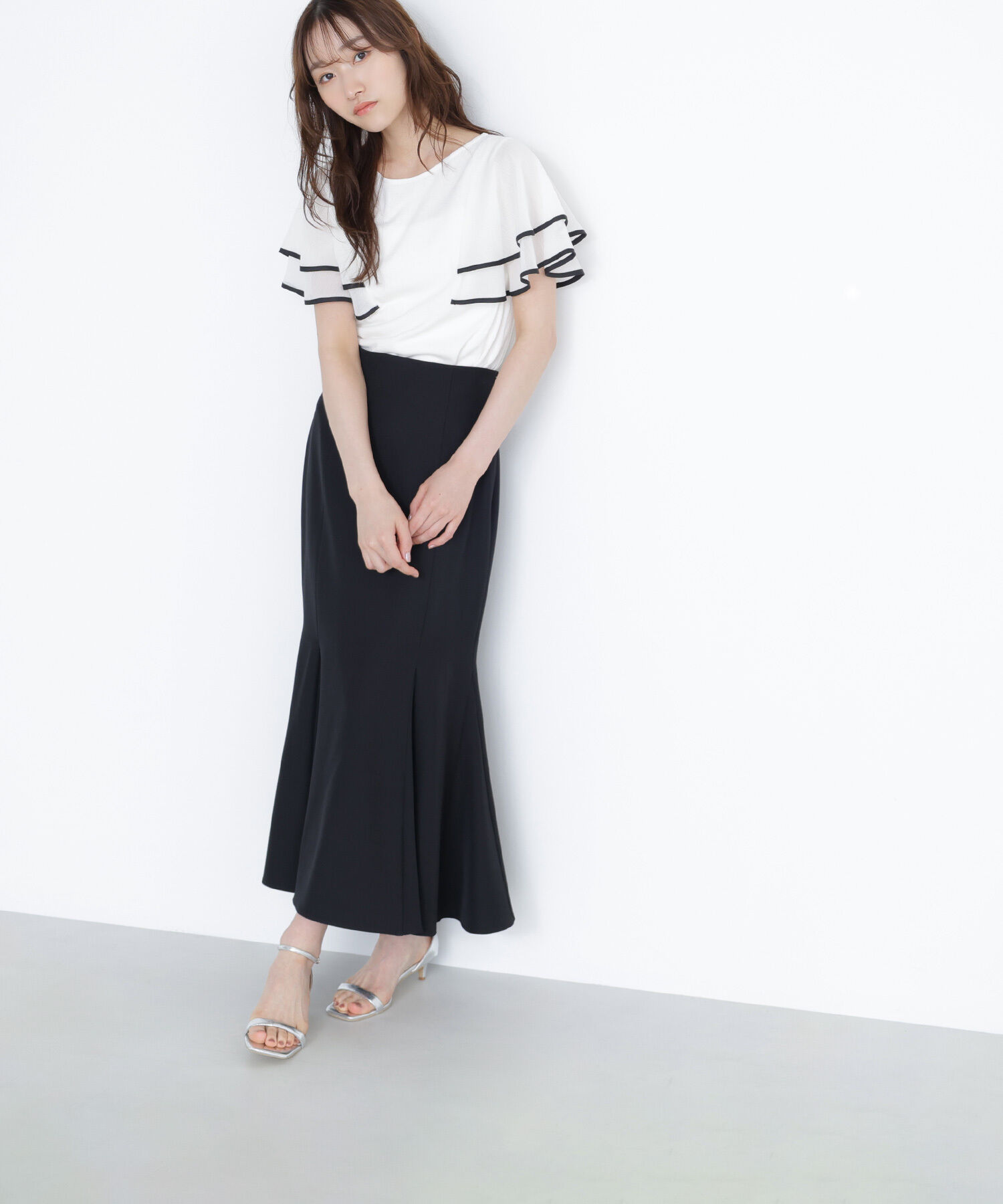  「バイカラーフレアスリーブニット」|ニット・セーター|