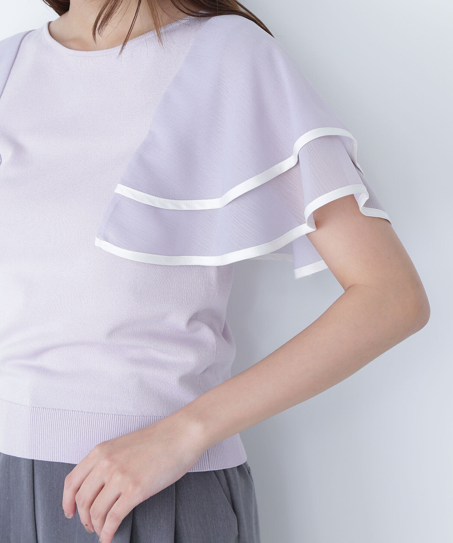  「バイカラーフレアスリーブニット」|ニット・セーター|