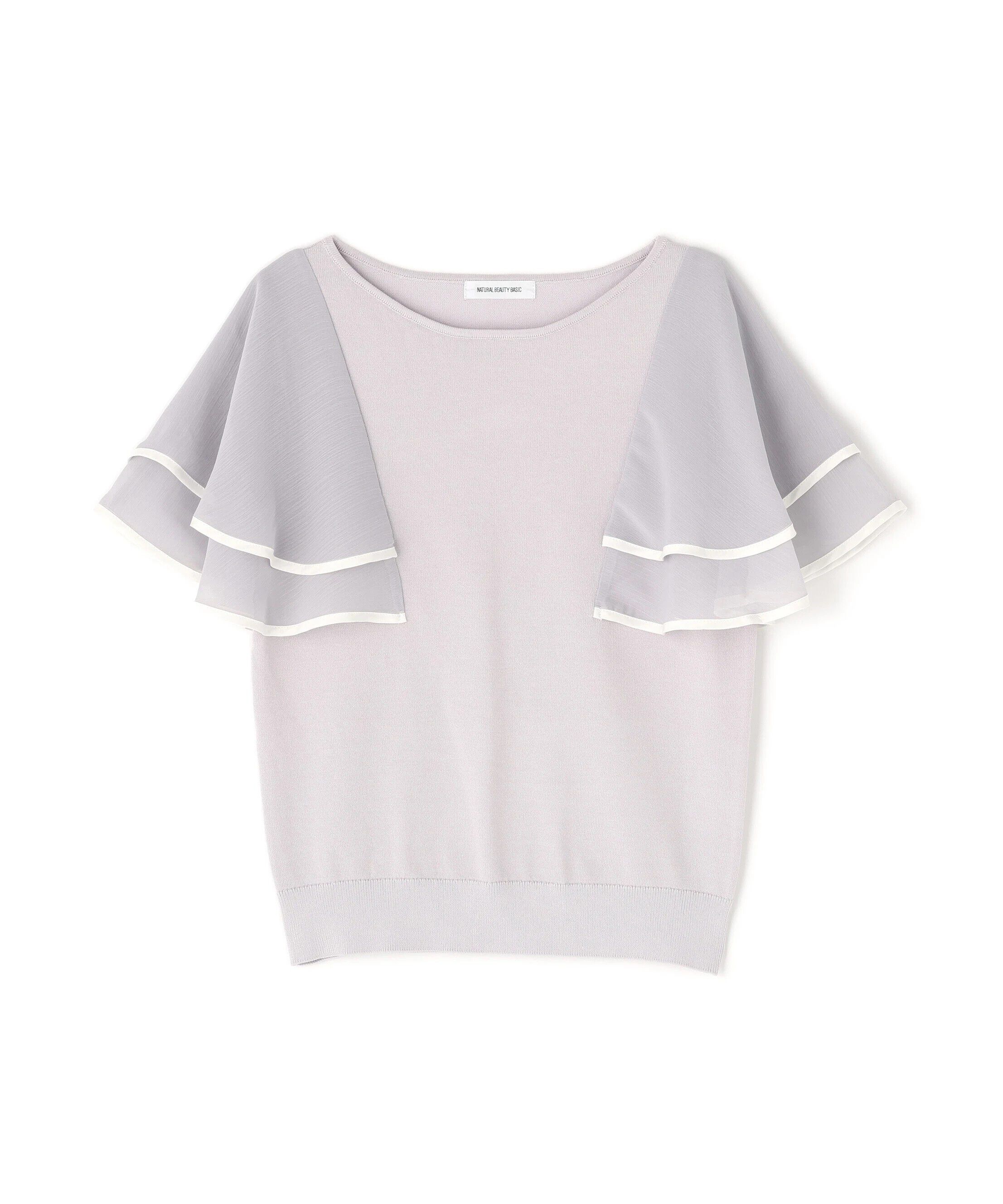  「バイカラーフレアスリーブニット」|ニット・セーター|