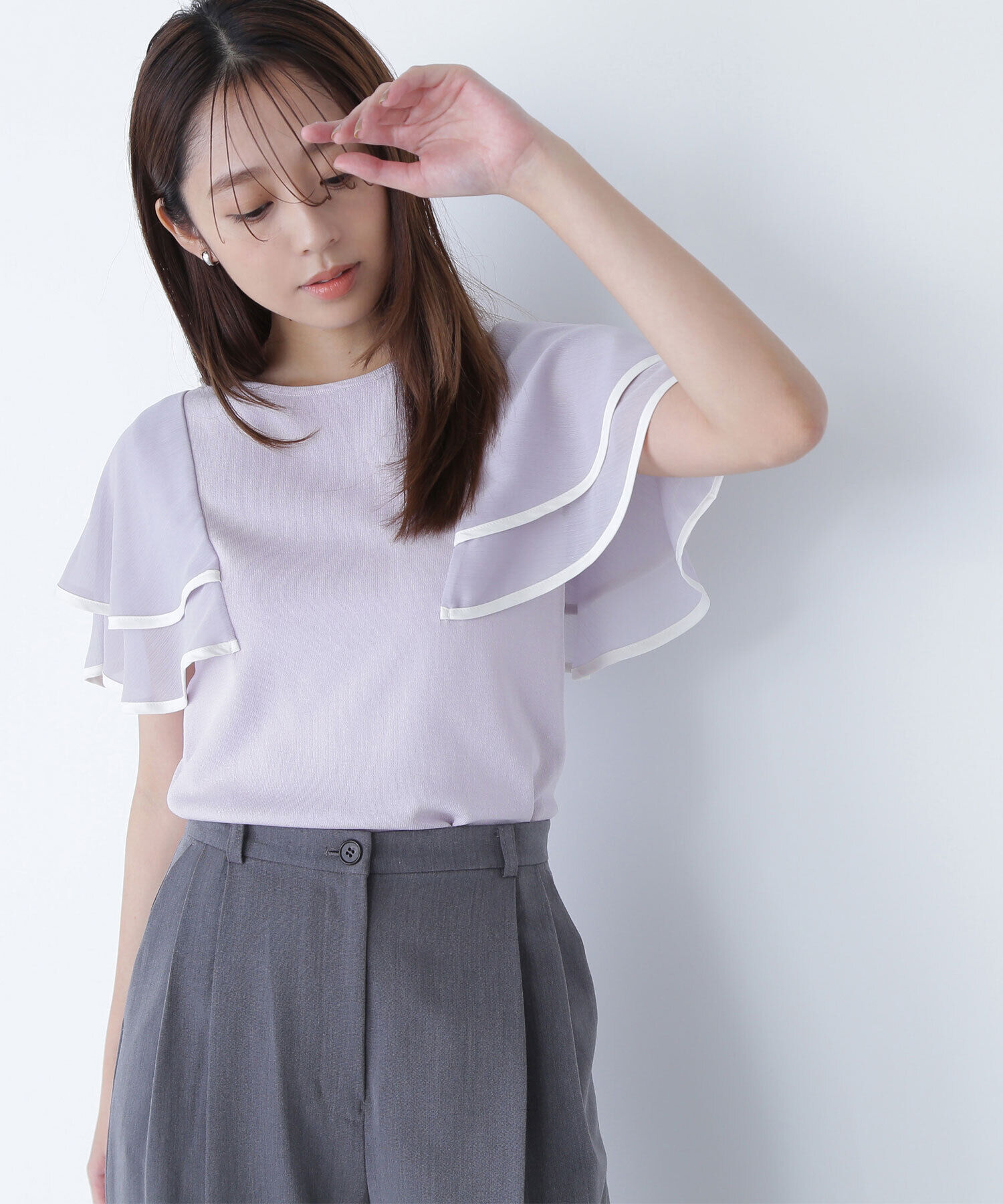  「バイカラーフレアスリーブニット」|ニット・セーター|