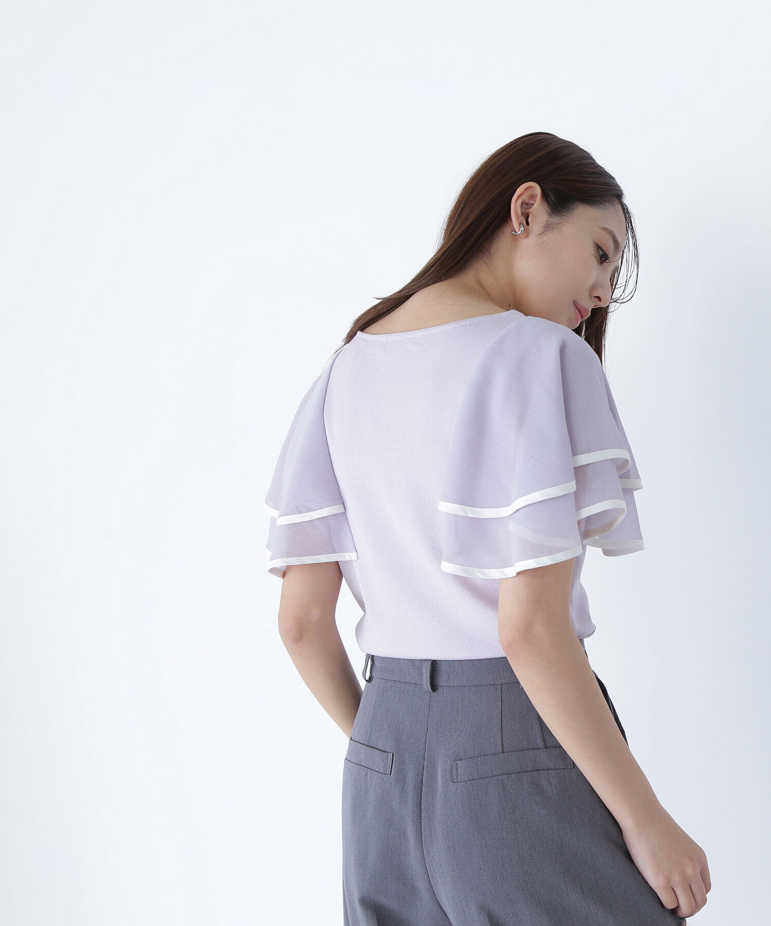  「バイカラーフレアスリーブニット」|ニット・セーター|