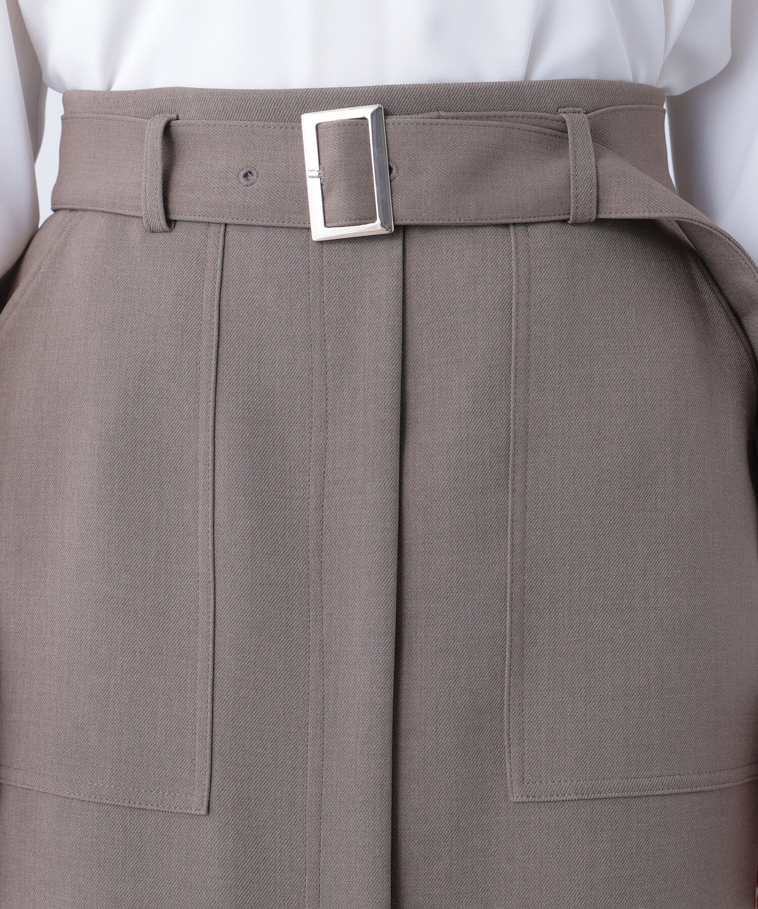  「ベルテッドアウトポケットナロースカート」|スカート|