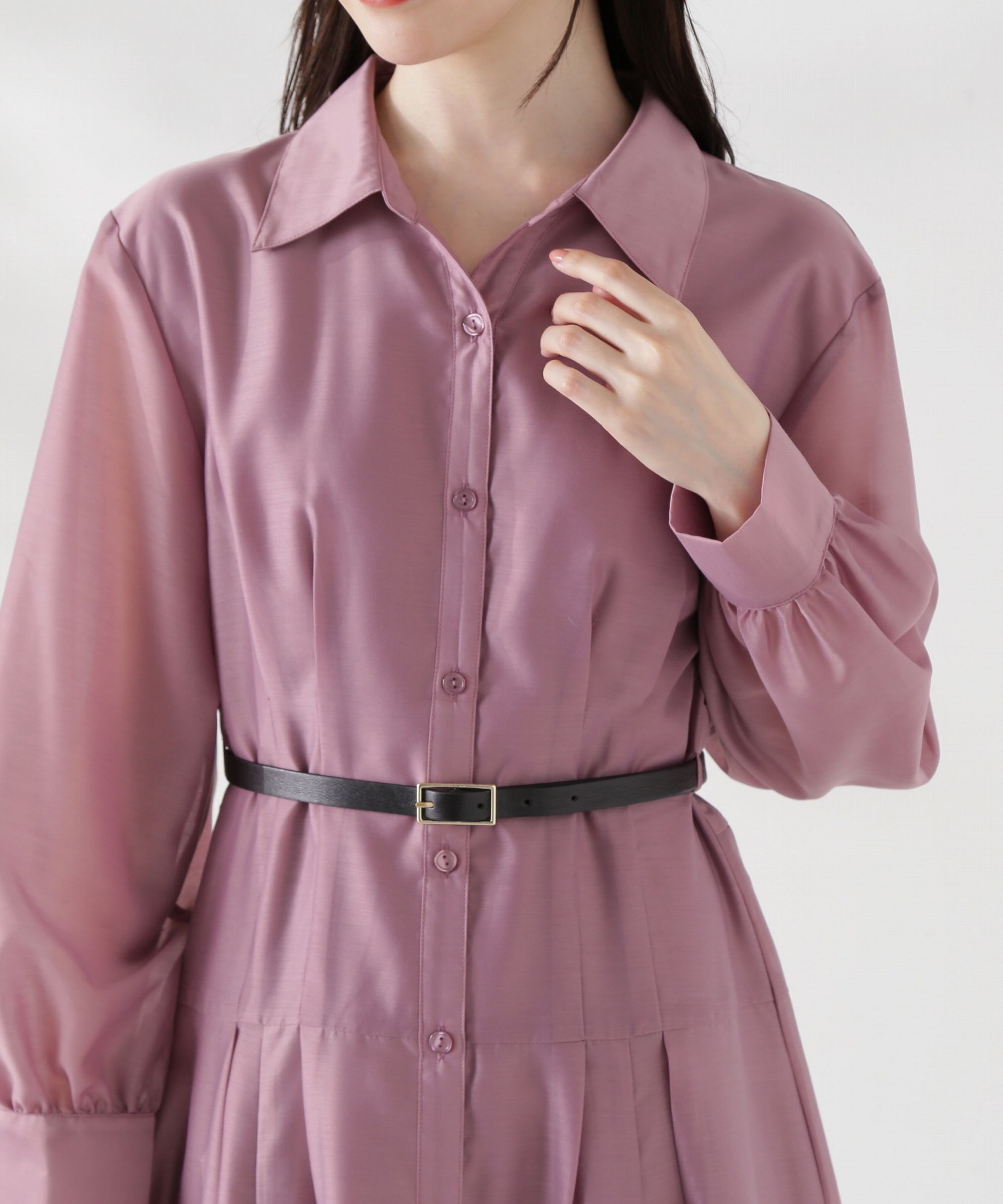 PROPORTION BODY DRESSING「切り替えタックシャツワンピース24AW」|ワンピース|