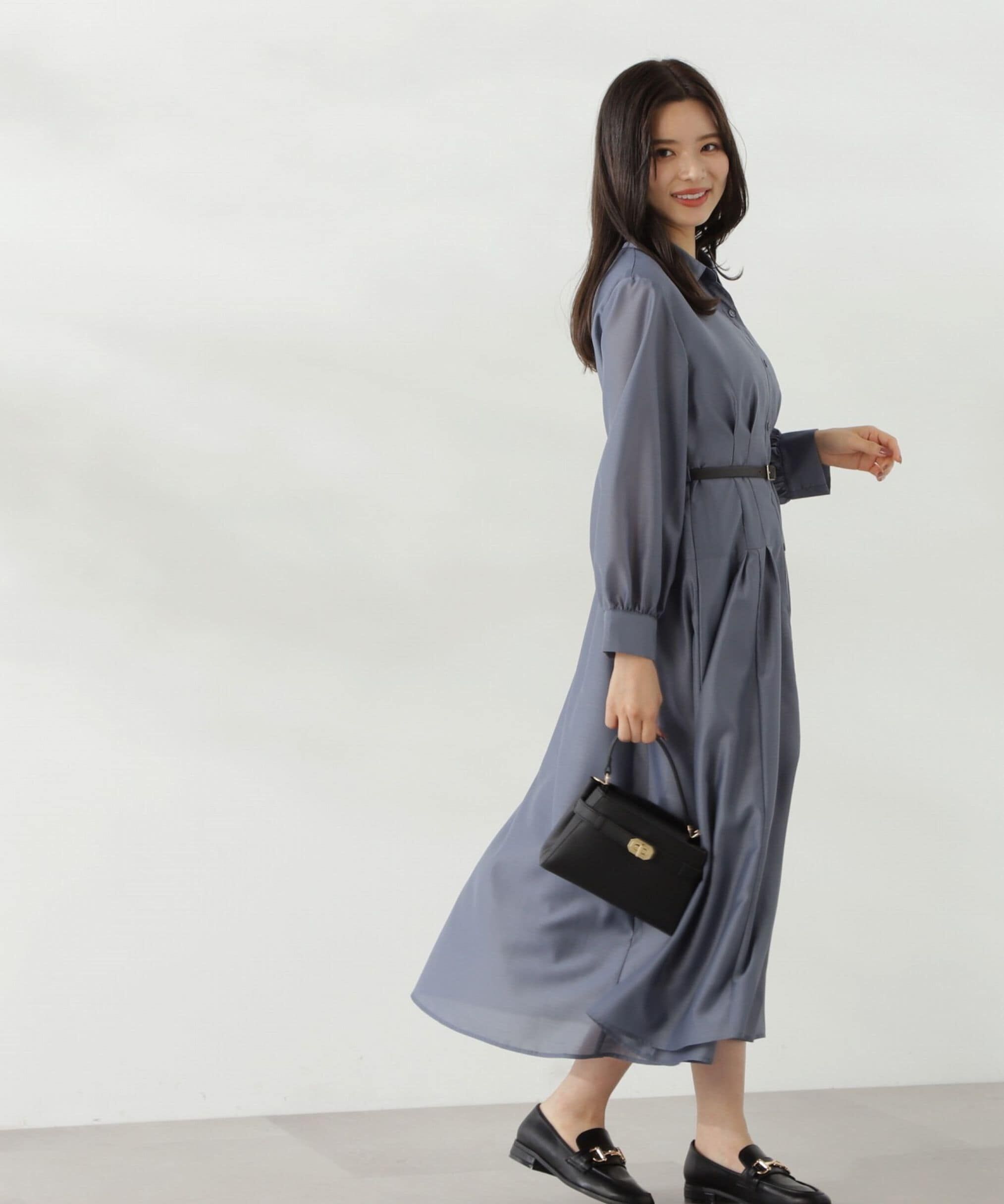 PROPORTION BODY DRESSING「切り替えタックシャツワンピース24AW」|ワンピース|