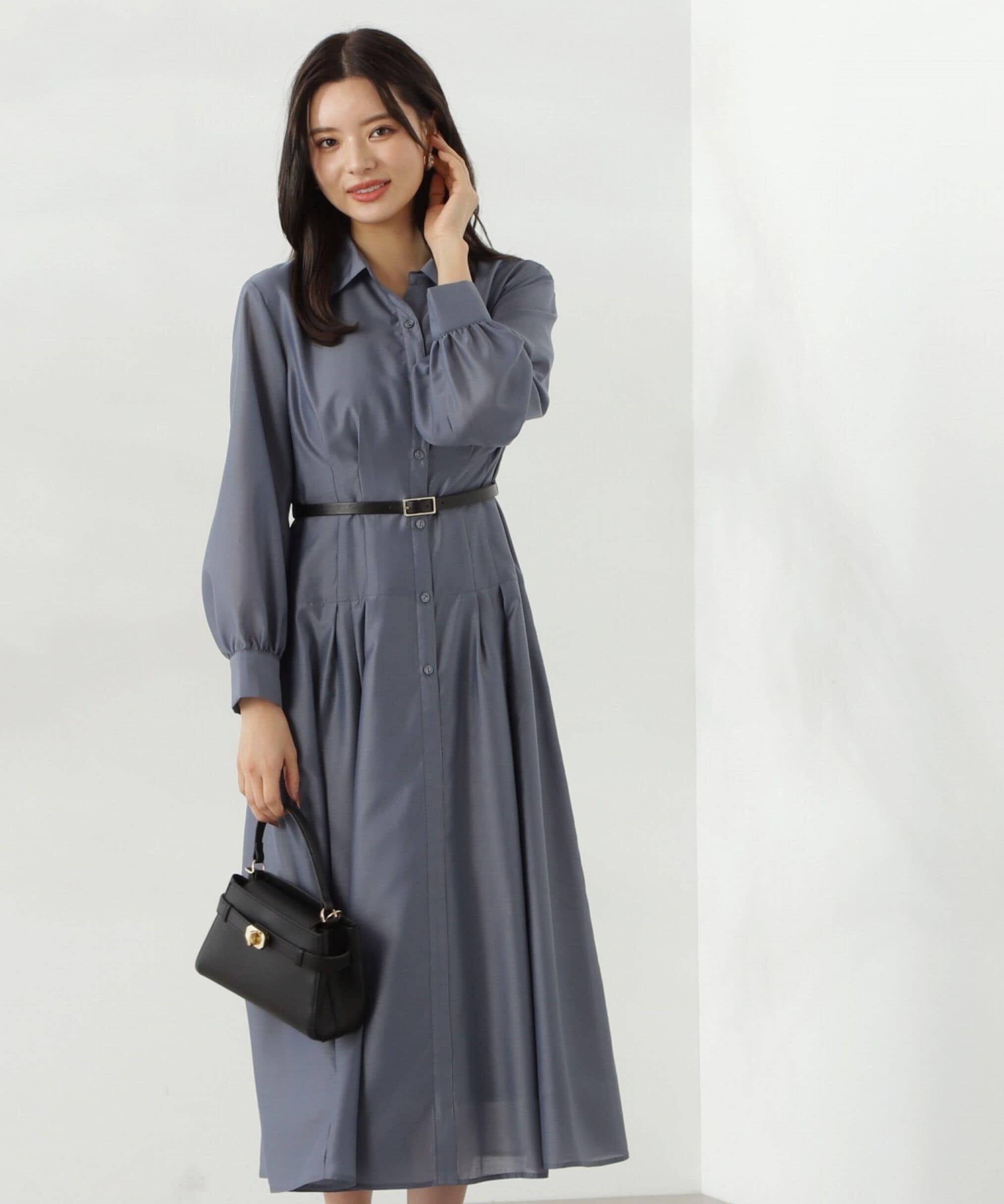 PROPORTION BODY DRESSING「切り替えタックシャツワンピース24AW」|ワンピース|