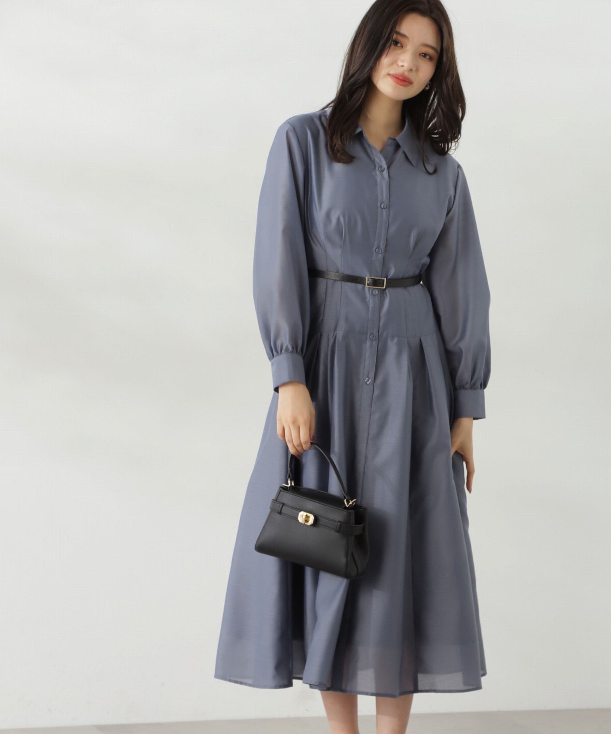 PROPORTION BODY DRESSING「切り替えタックシャツワンピース24AW」|ワンピース|